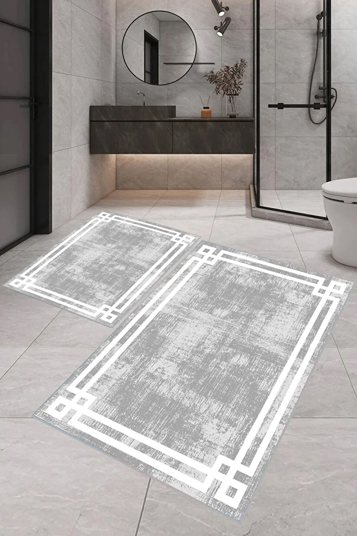 Eliana Home Dijital Baskı 2'li Banyo Paspas Takımı  LNA5-0495 100x60 ve 60x50 cm