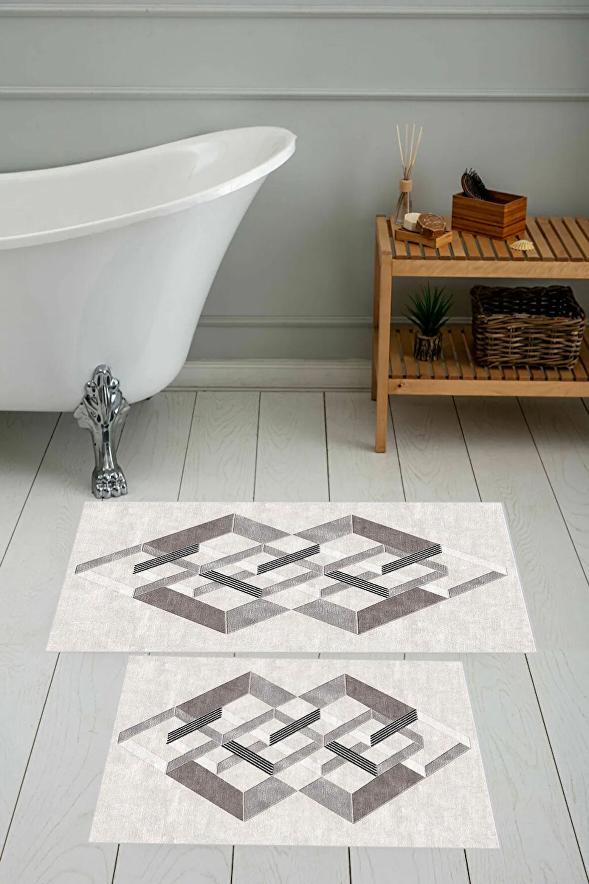 Eliana Home Dijital Baskı 2'li Banyo Paspas Takımı  LNA5-0729 100x60 ve 60x50 cm