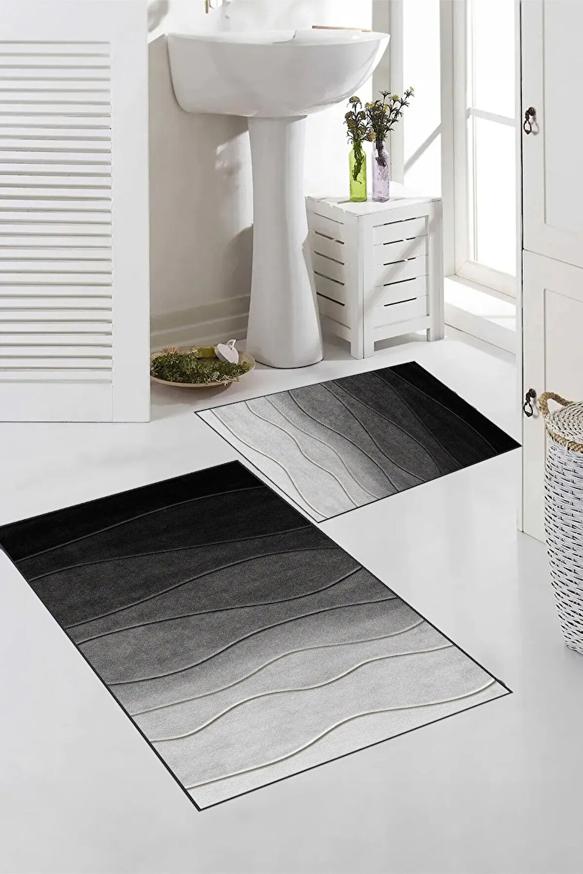 Eliana Home Dijital Baskı 2'li Banyo Paspas Takımı  LNA5-1072 100x60 ve 60x50 cm