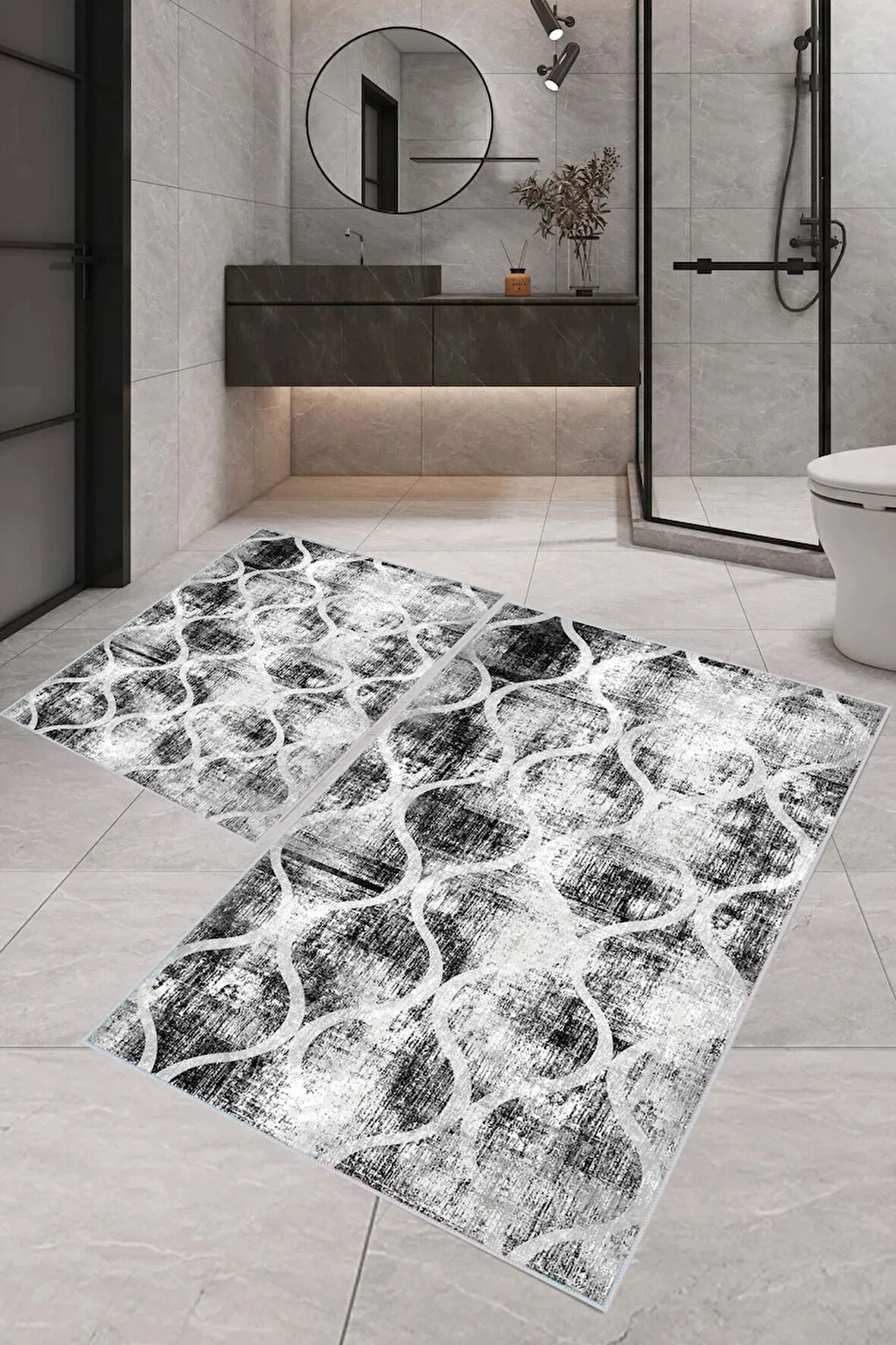Eliana Home Dijital Baskı 2'li Banyo Paspas Takımı  LNA5-1606 100x60 ve 60x50 cm