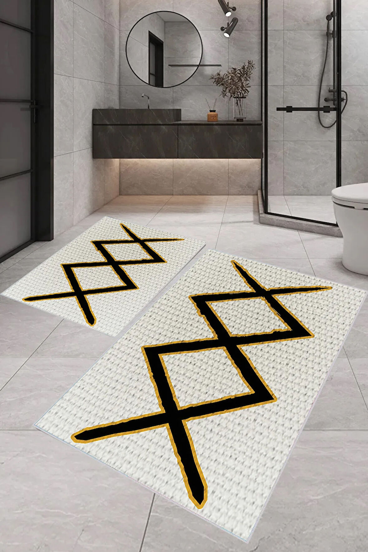 Eliana Home Dijital Baskı 2'li Banyo Paspas Takımı  LNA5-1731 100x60 ve 60x50 cm