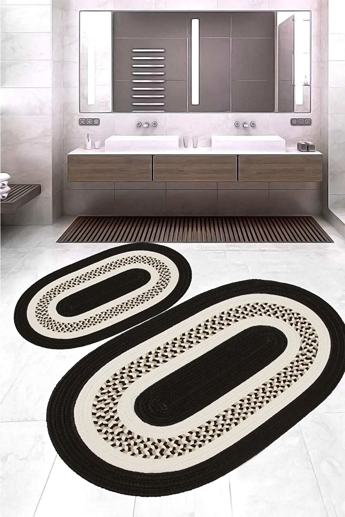 Eliana Home Dijital Baskı 2'li Banyo Paspas Takımı  LNA5-3179 100x60 ve 60x50 cm