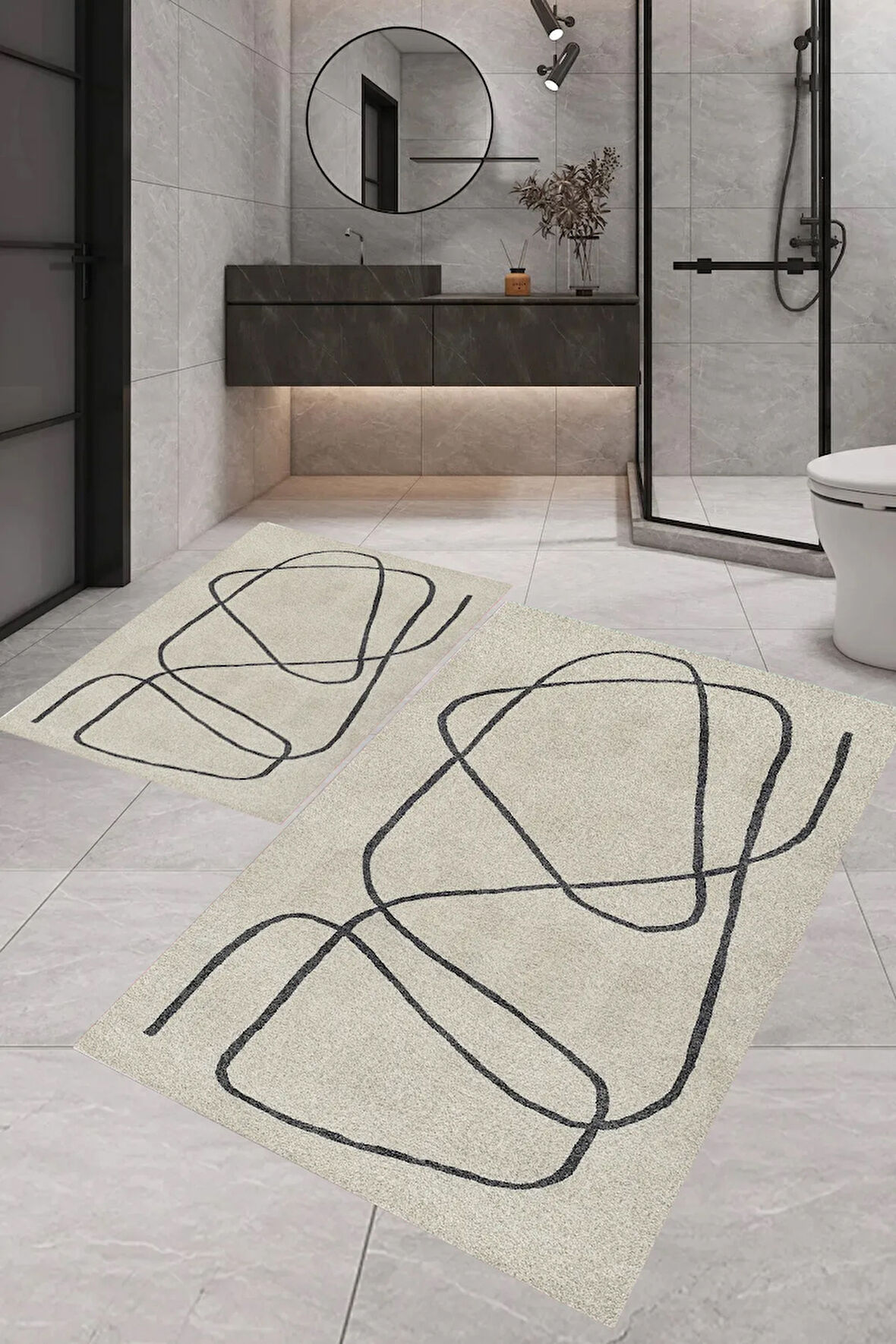 Eliana Home Dijital Baskı 2'li Banyo Paspas Takımı  LNA5-FNL279 100x60 ve 60x50 cm