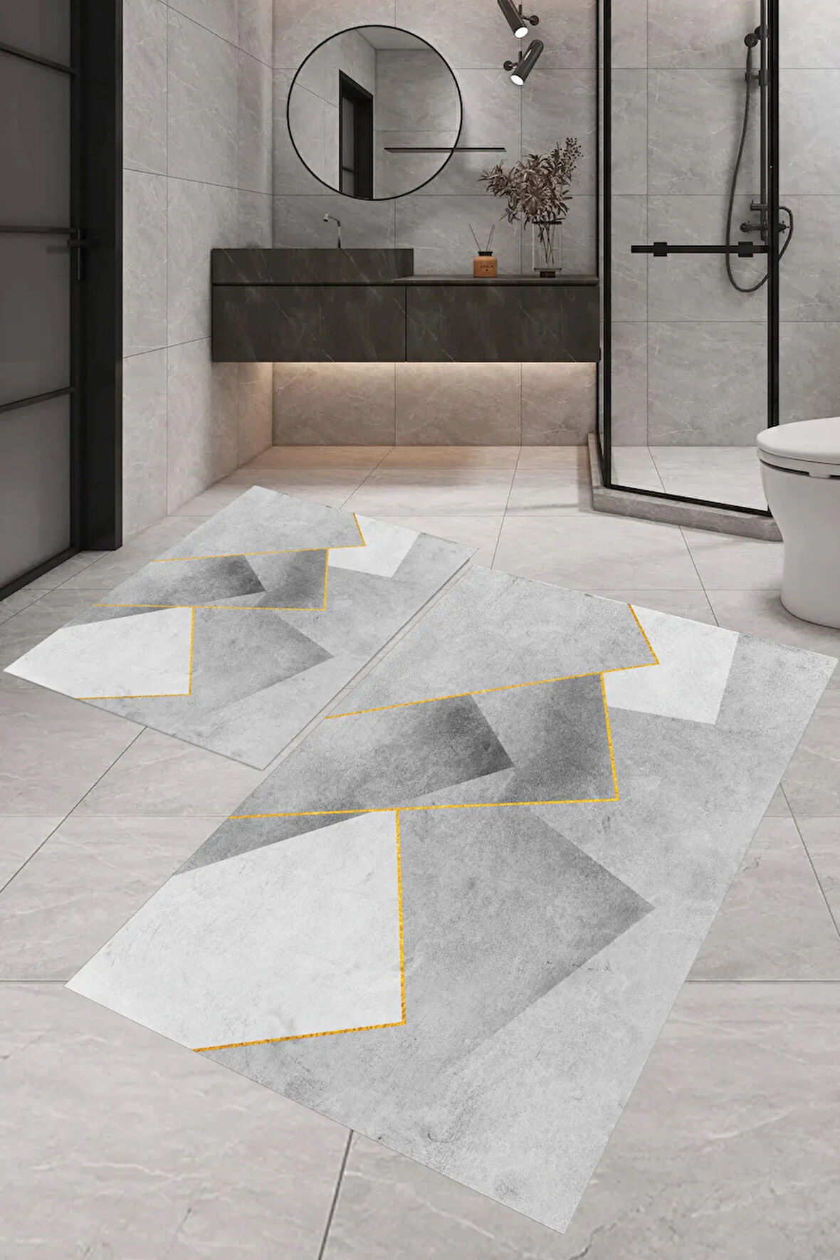 Eliana Home Dijital Baskı 2'li Banyo Paspas Takımı  LNA5-FNL298 100x60 ve 60x50 cm