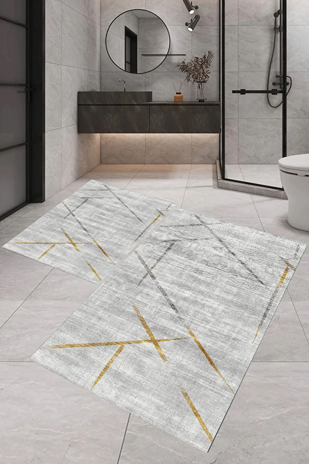 Eliana Home Dijital Baskı 2'li Banyo Paspas Takımı  LNA5-FNL349 100x60 ve 60x50 cm