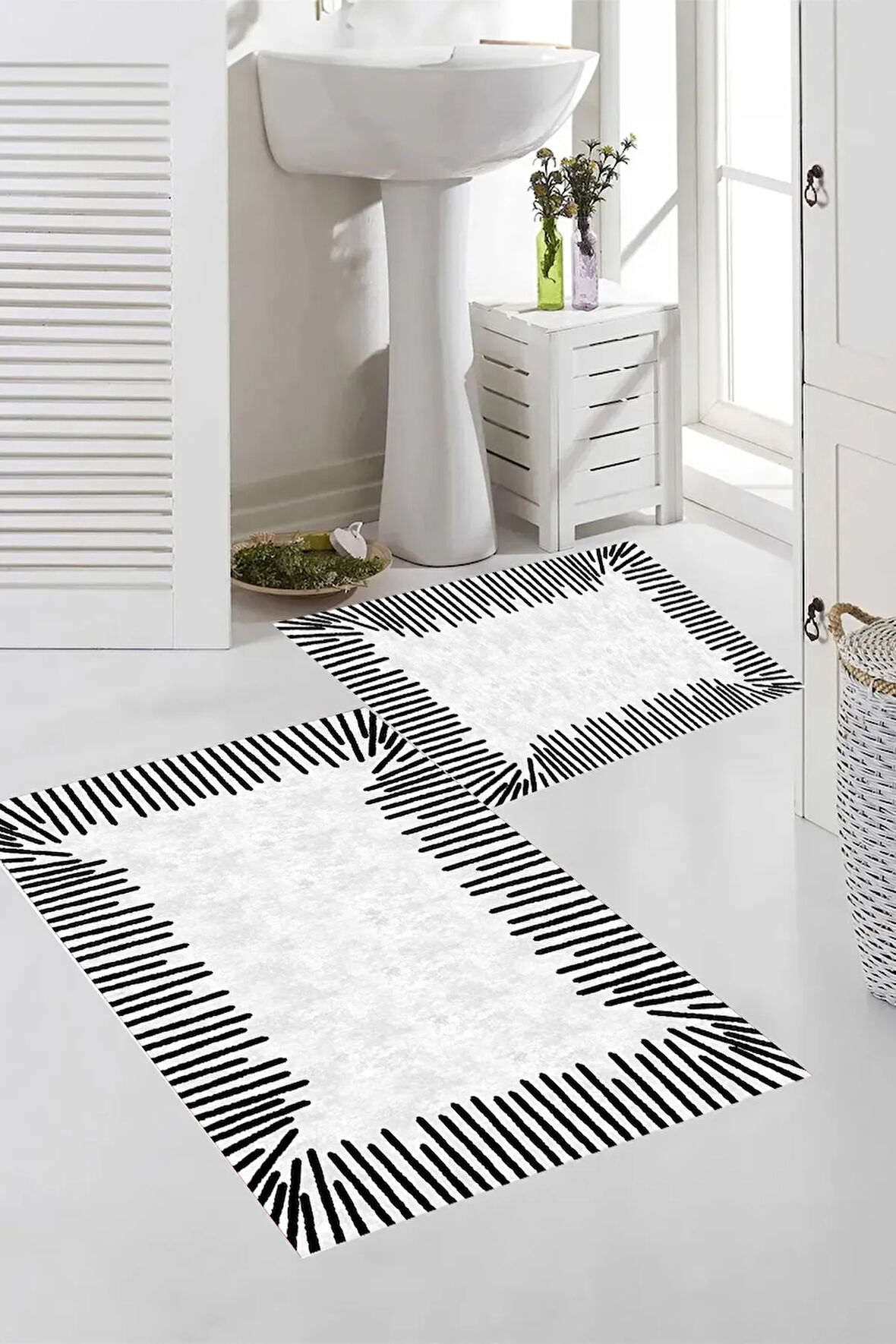 Eliana Home Dijital Baskı 2'li Banyo Paspas Takımı  LNA5-FNL442 100x60 ve 60x50 cm