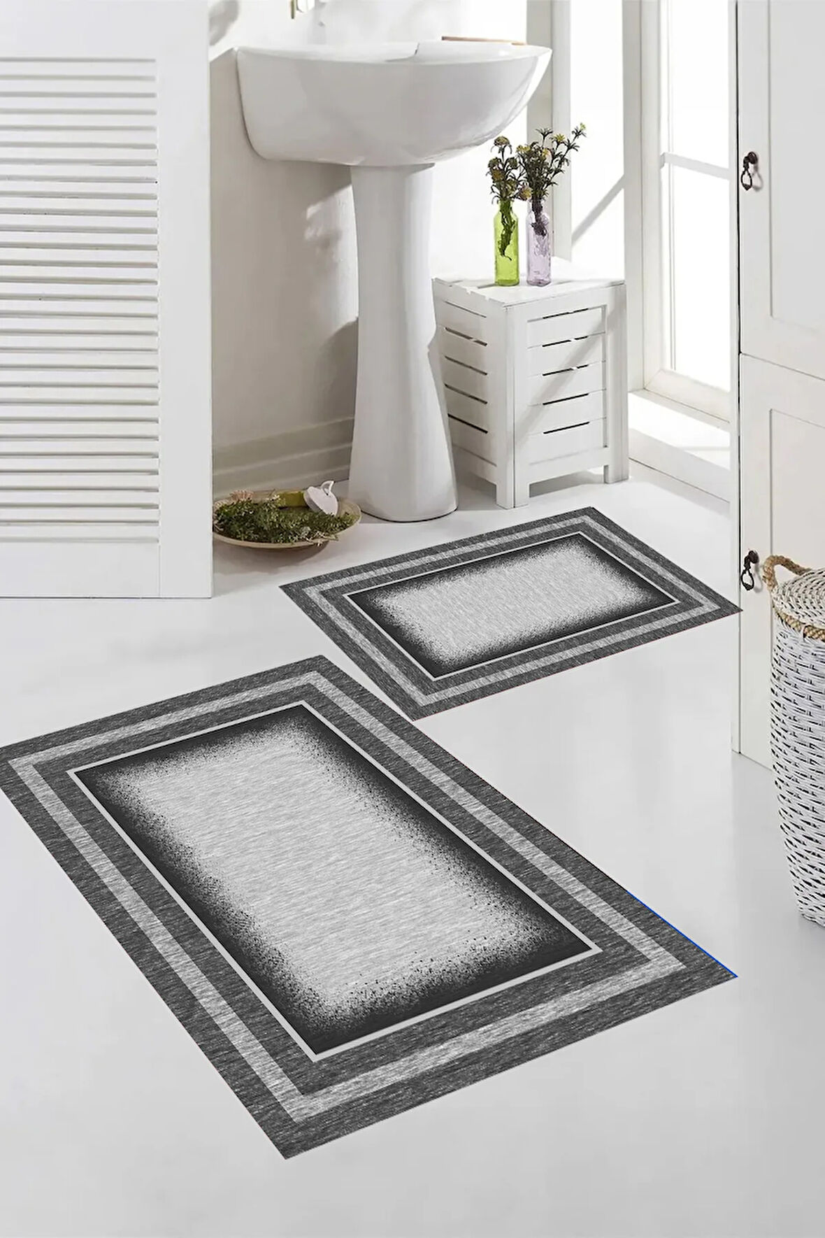 Eliana Home Dijital Baskı 2'li Banyo Paspas Takımı  LNA5-FNL477 100x60 ve 60x50 cm