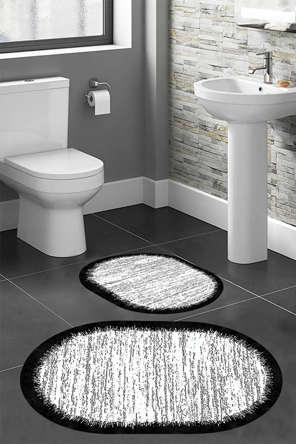 Eliana Home Dijital Baskı 2'li Banyo Paspas Takımı  LNA5-HT511 100x60 ve 60x50 cm