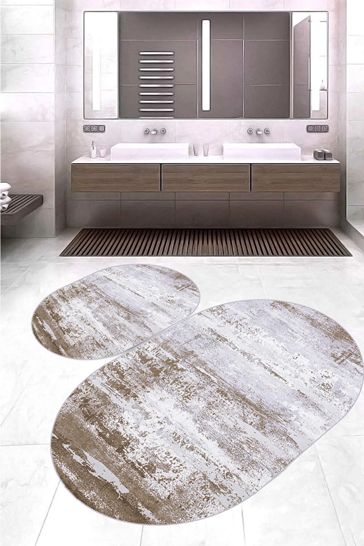 Eliana Home Dijital Baskı 2'li Banyo Paspas Takımı  LNA5-HY944 100x60 ve 60x50 cm