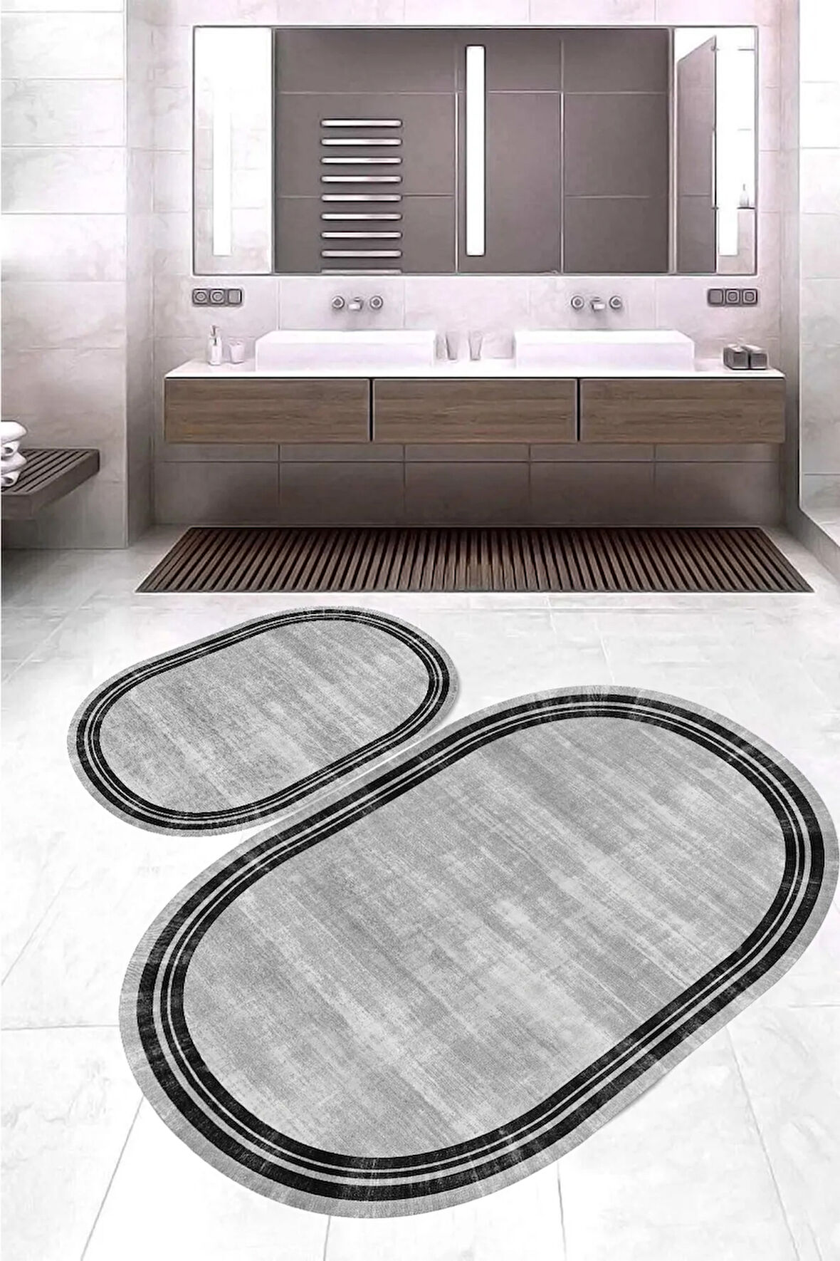 Eliana Home Dijital Baskı 2'li Banyo Paspas Takımı  LNA5-HY967 100x60 ve 60x50 cm