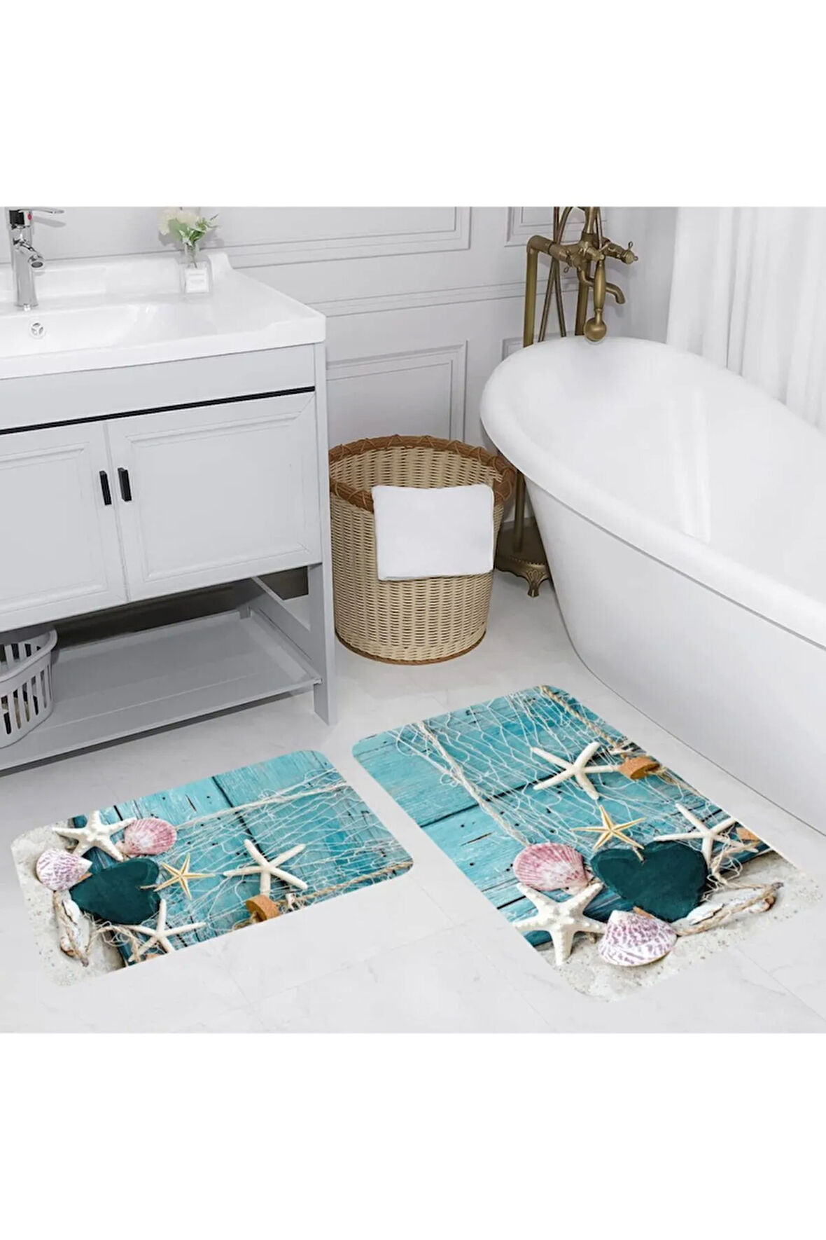 Eliana Home Dijital Baskı 2'li Banyo Paspas Takımı  LNA5031 100x60 ve 60x50 cm
