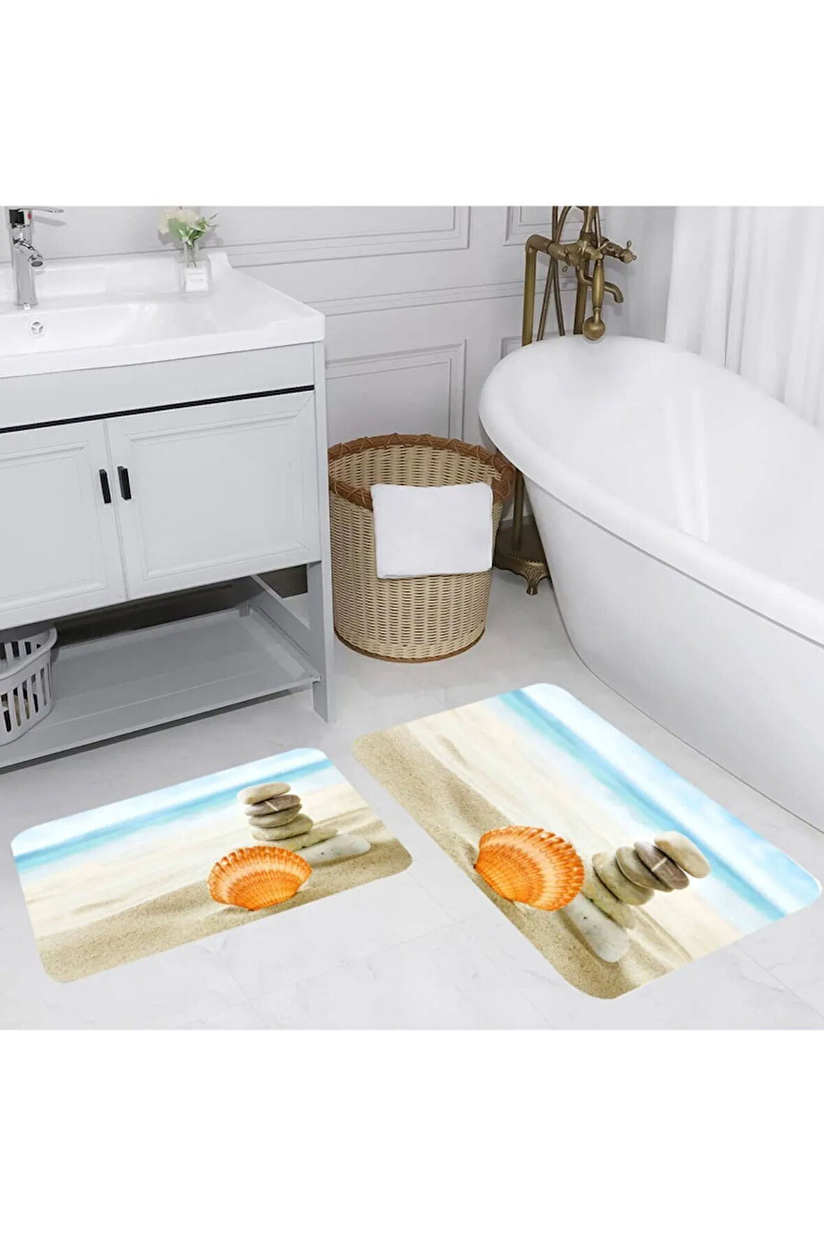 Eliana Home Dijital Baskı 2'li Banyo Paspas Takımı  LNA5032 100x60 ve 60x50 cm