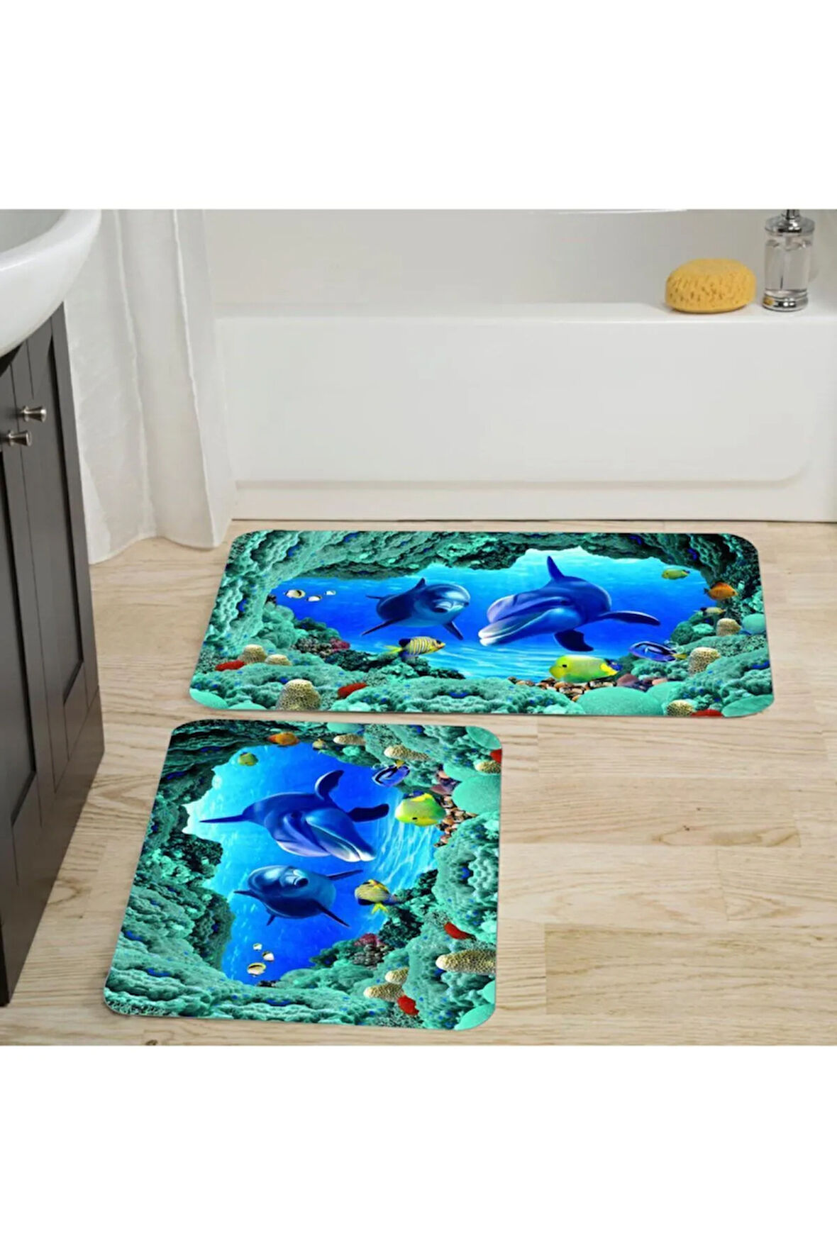 Eliana Home Dijital Baskı 2'li Banyo Paspas Takımı  LNA5037 100x60 ve 60x50 cm