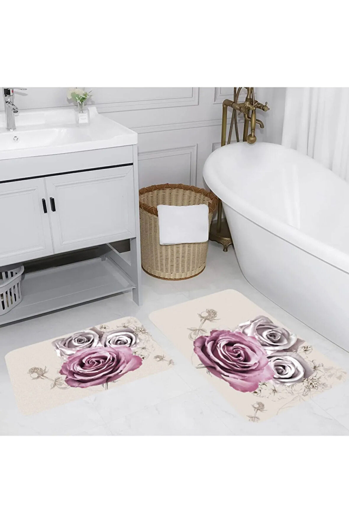 Eliana Home Dijital Baskı 2'li Banyo Paspas Takımı  LNA5049 100x60 ve 60x50 cm