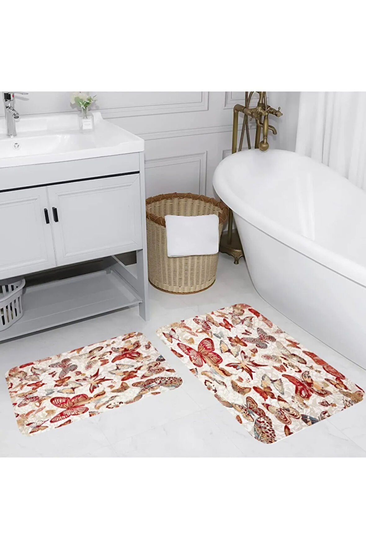 Eliana Home Dijital Baskı 2'li Banyo Paspas Takımı  LNA5050 100x60 ve 60x50 cm
