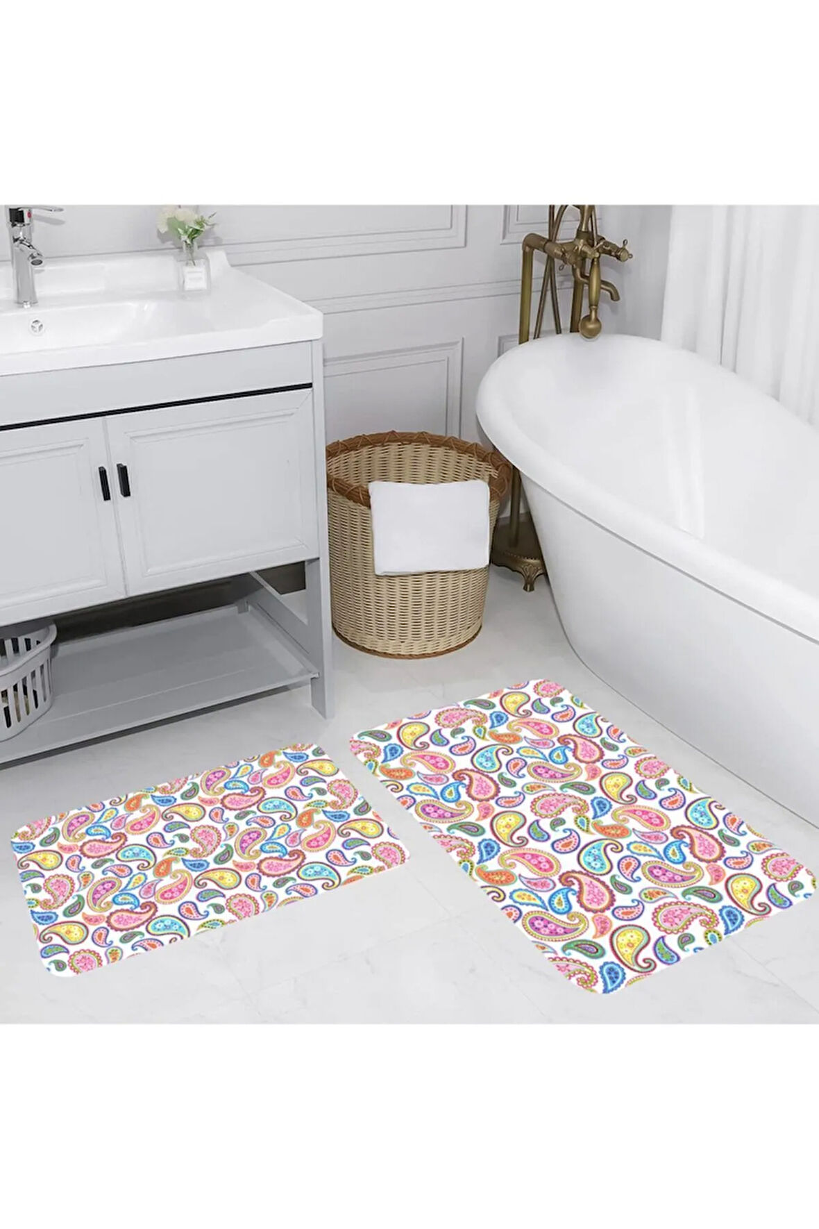 Eliana Home Dijital Baskı 2'li Banyo Paspas Takımı  LNA5061 100x60 ve 60x50 cm