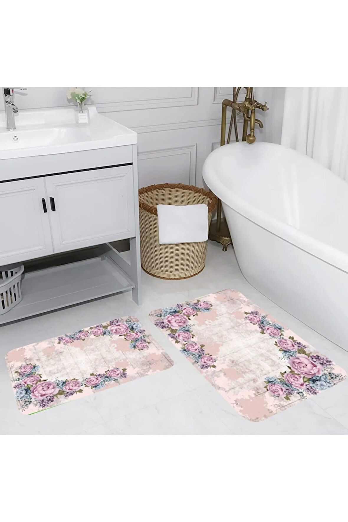 Eliana Home Dijital Baskı 2'li Banyo Paspas Takımı  LNA5065 100x60 ve 60x50 cm