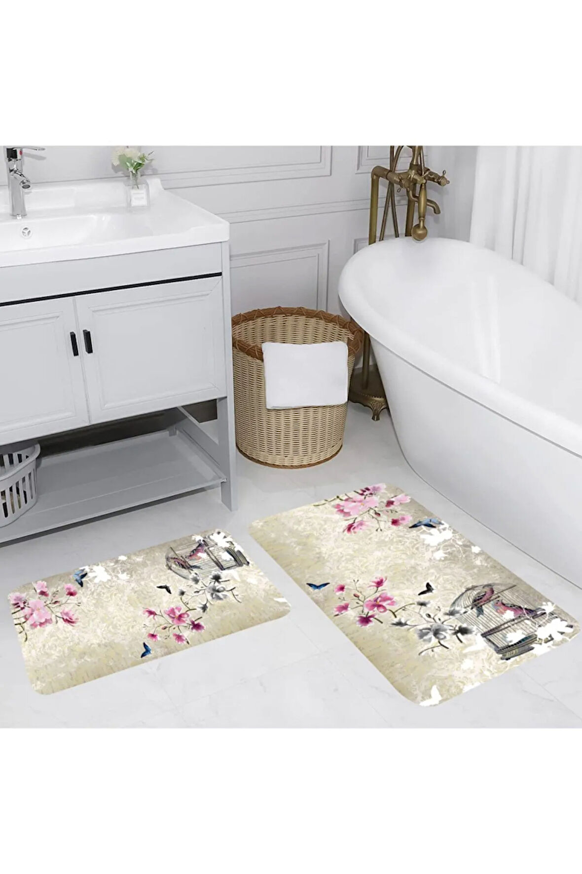 Eliana Home Dijital Baskı 2'li Banyo Paspas Takımı  LNA5067 100x60 ve 60x50 cm