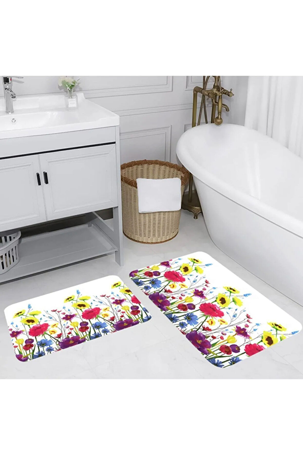 Eliana Home Dijital Baskı 2'li Banyo Paspas Takımı  LNA5070 100x60 ve 60x50 cm