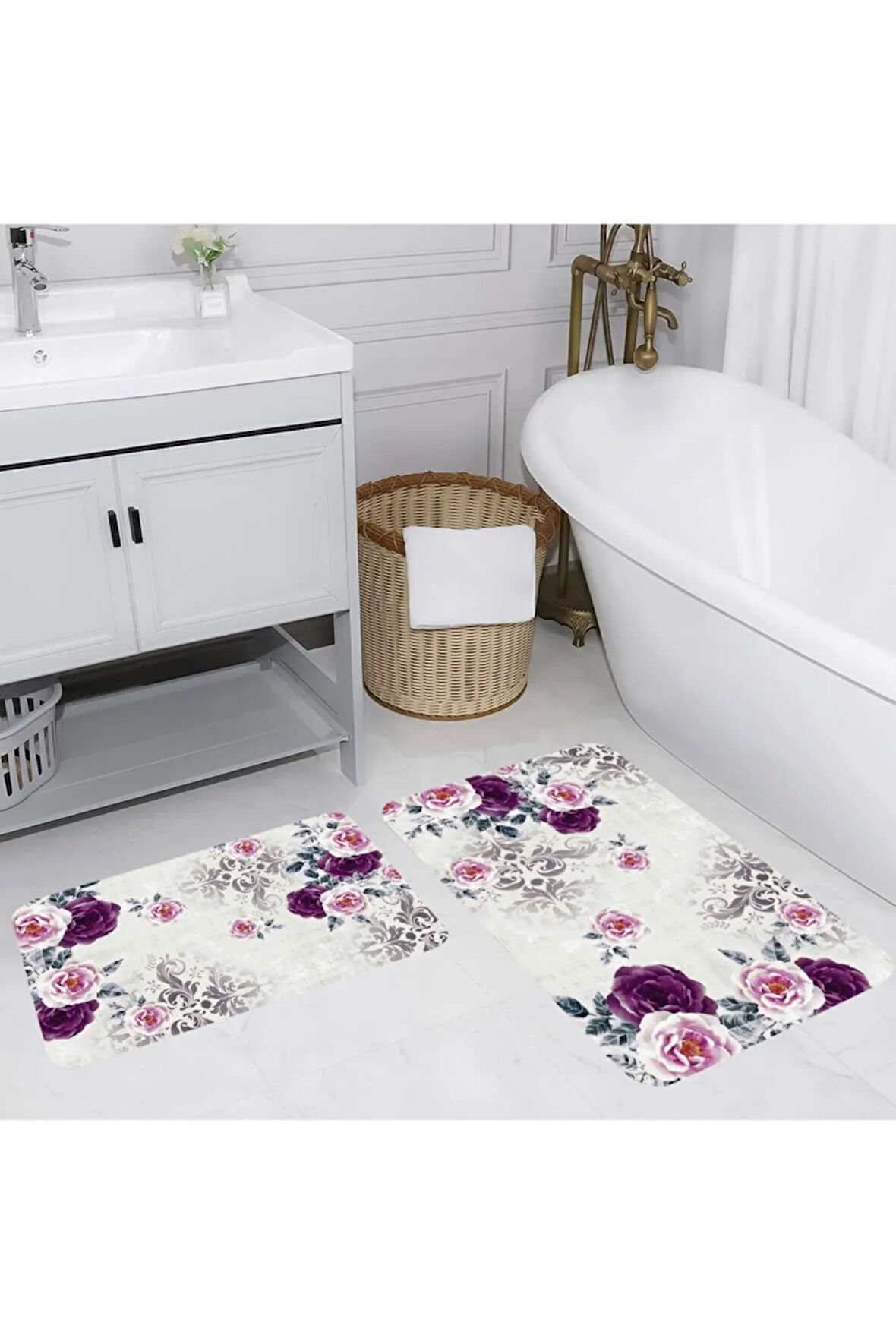 Eliana Home Dijital Baskı 2'li Banyo Paspas Takımı  LNA5075 100x60 ve 60x50 cm
