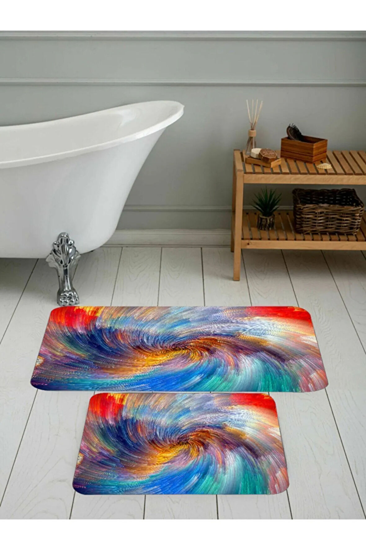 Eliana Home Dijital Baskı 2'li Banyo Paspas Takımı  LNA5076 100x60 ve 60x50 cm