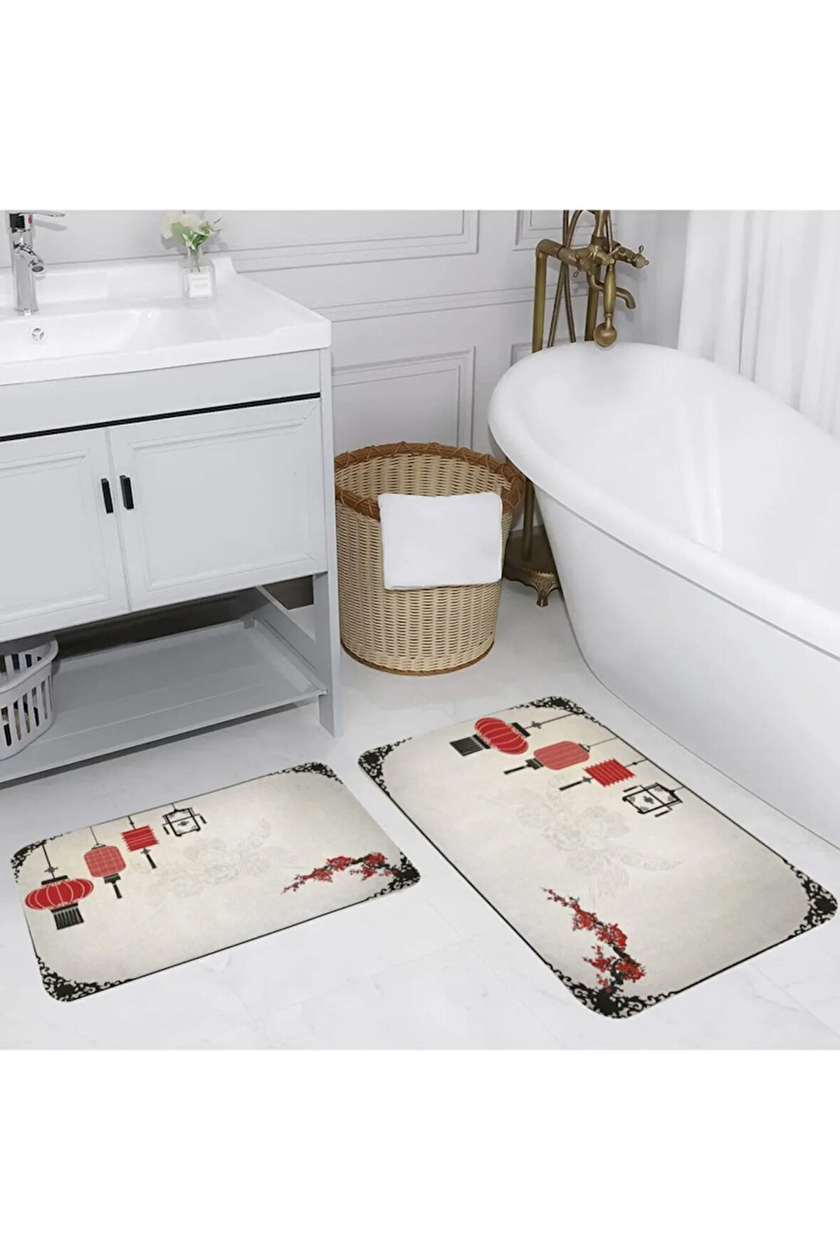 Eliana Home Dijital Baskı 2'li Banyo Paspas Takımı  LNA5081 100x60 ve 60x50 cm