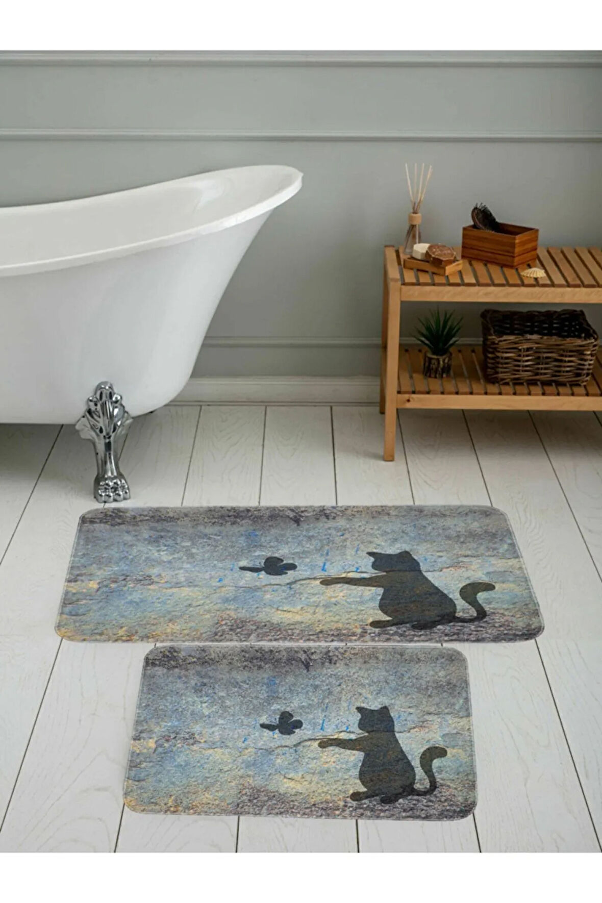 Eliana Home Dijital Baskı 2'li Banyo Paspas Takımı  LNA5091 100x60 ve 60x50 cm