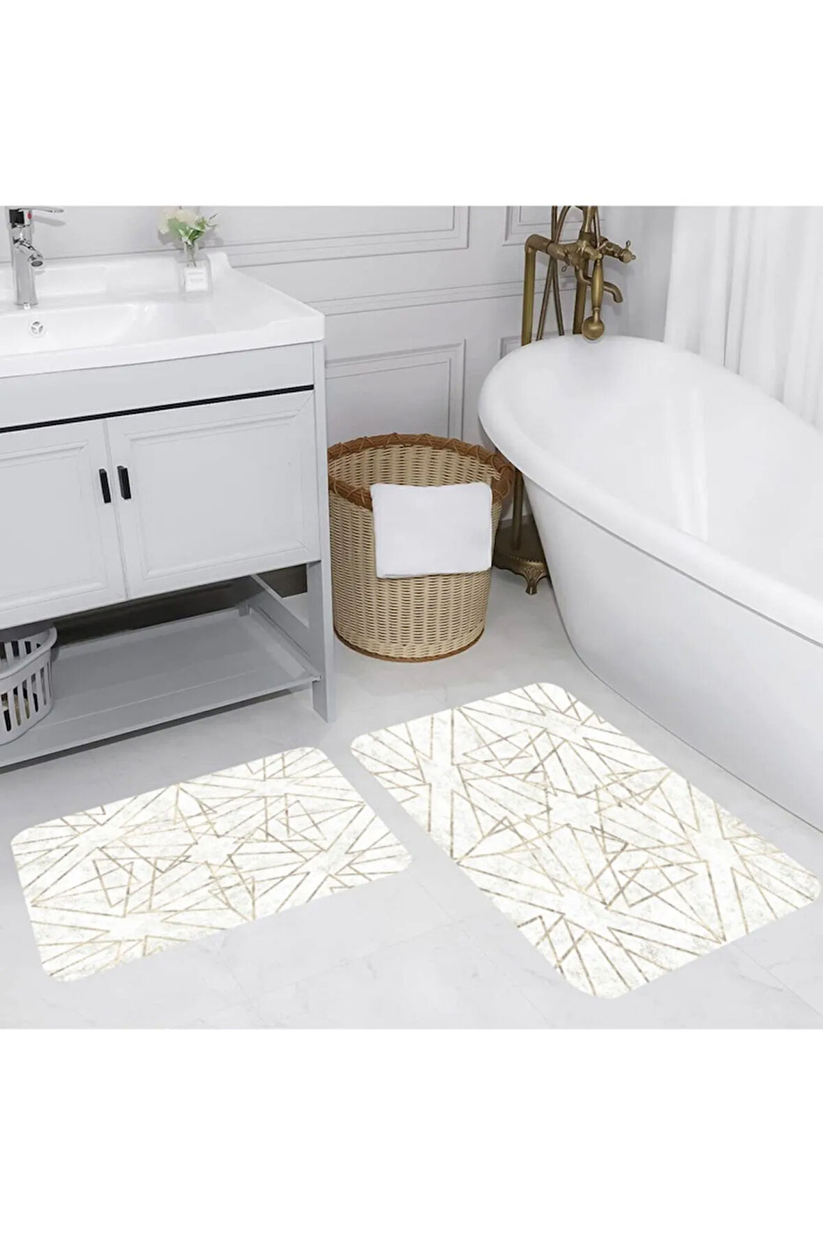 Eliana Home Dijital Baskı 2'li Banyo Paspas Takımı  LNA5094 100x60 ve 60x50 cm