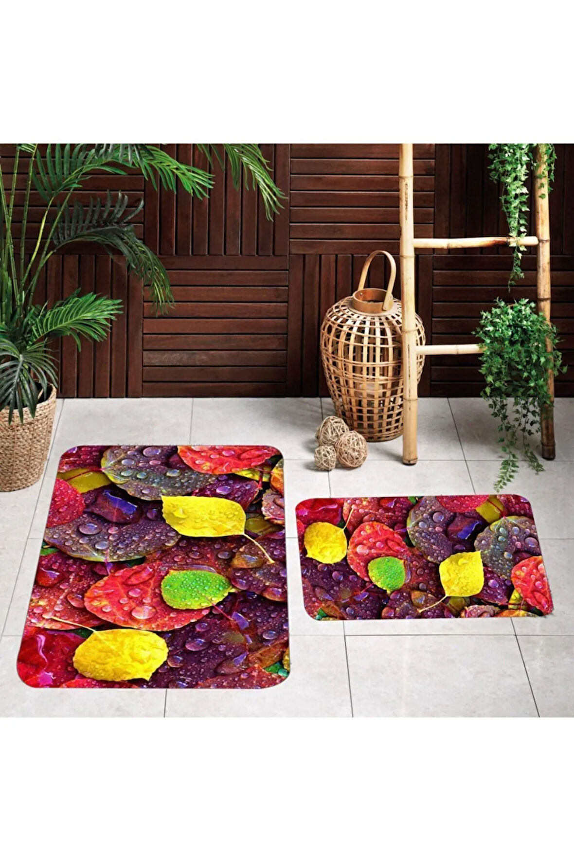 Eliana Home Dijital Baskı 2'li Banyo Paspas Takımı  LNA5106 100x60 ve 60x50 cm