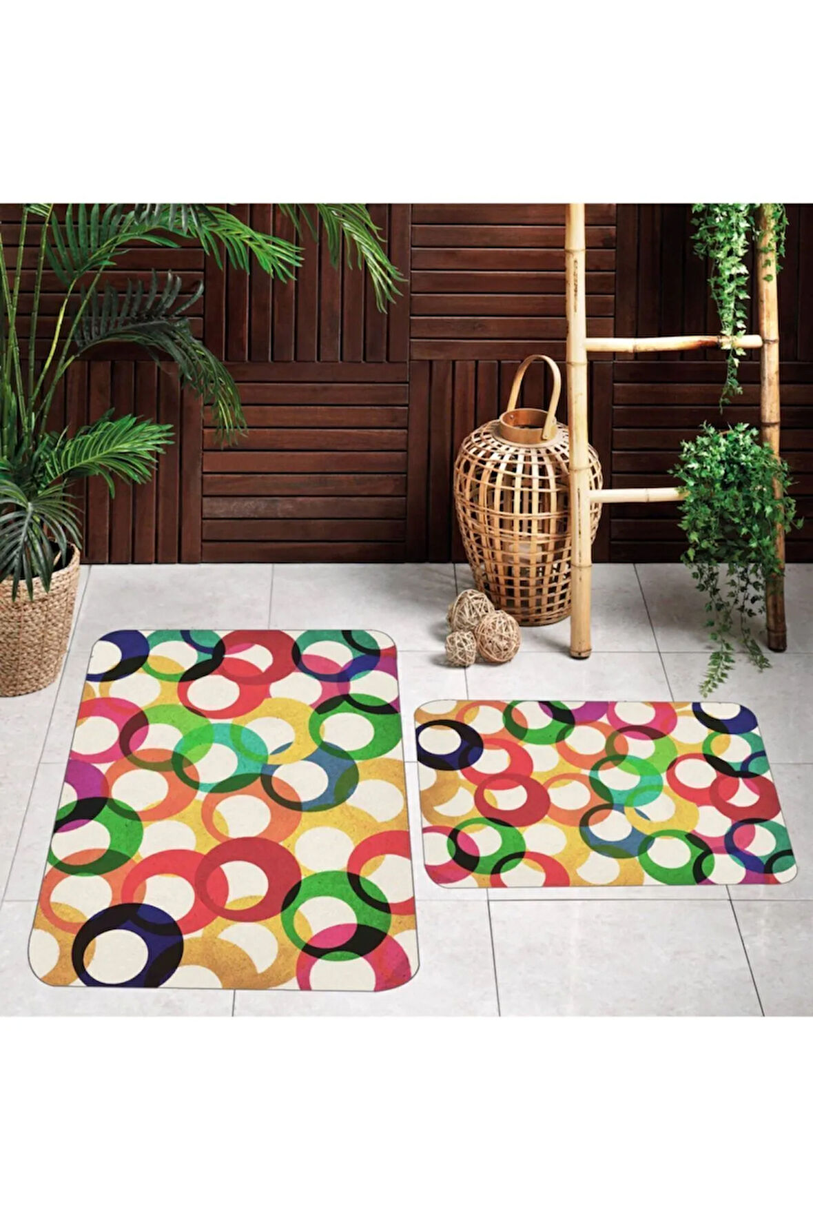 Eliana Home Dijital Baskı 2'li Banyo Paspas Takımı  LNA5107 100x60 ve 60x50 cm