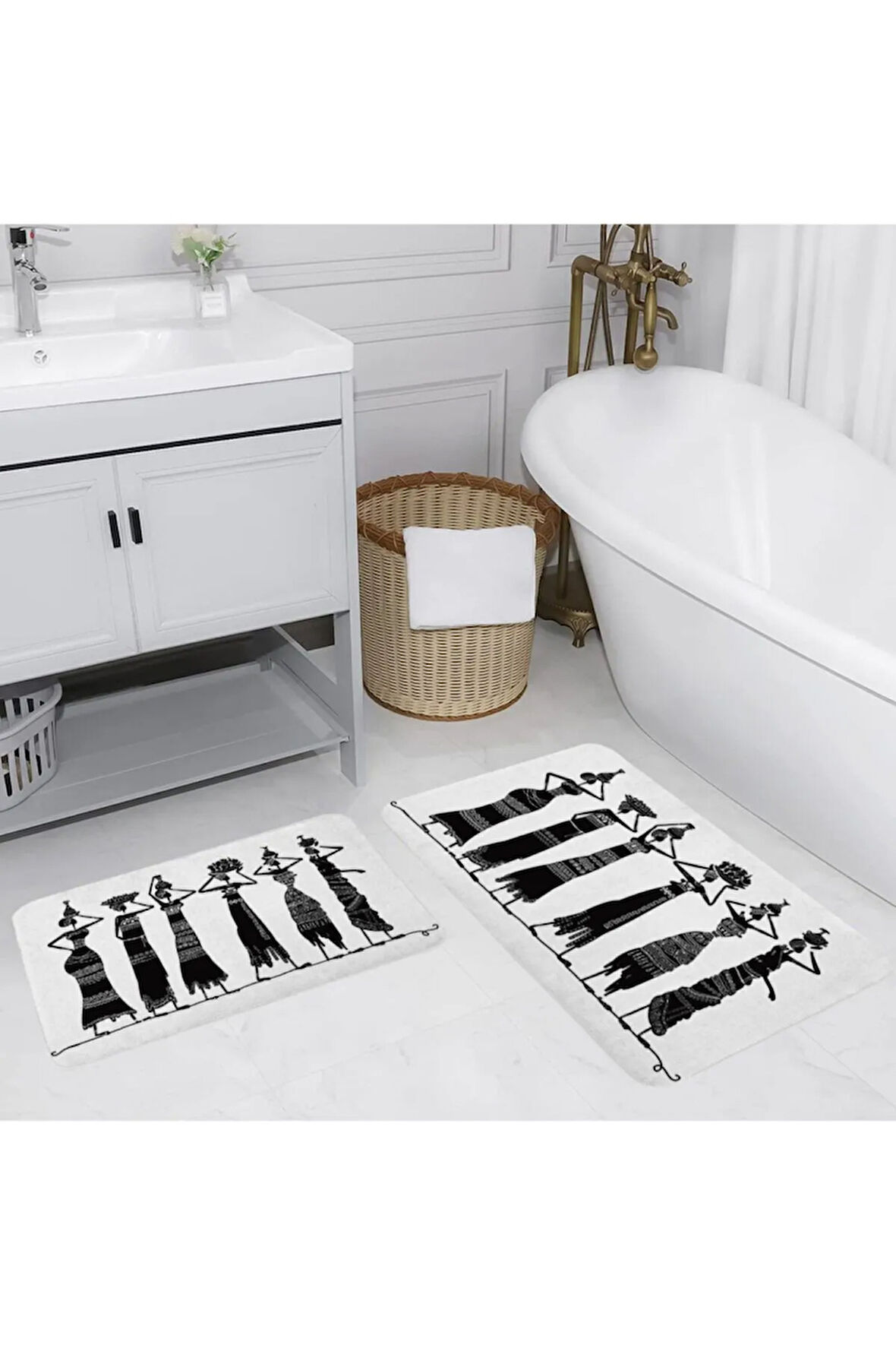 Eliana Home Dijital Baskı 2'li Banyo Paspas Takımı  LNA5123 100x60 ve 60x50 cm