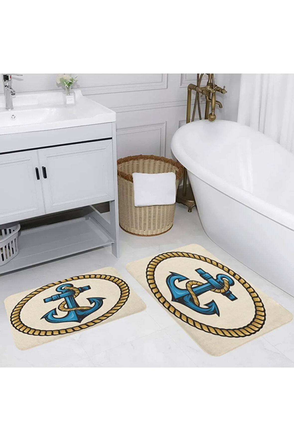 Eliana Home Dijital Baskı 2'li Banyo Paspas Takımı  LNA5129 100x60 ve 60x50 cm