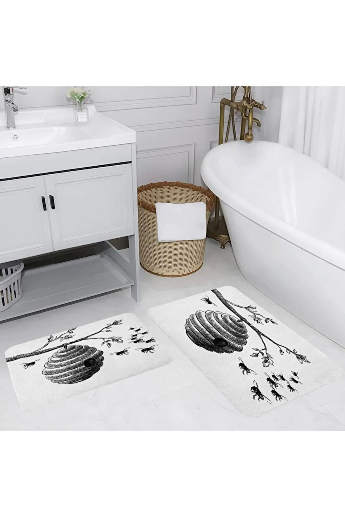 Eliana Home Dijital Baskı 2'li Banyo Paspas Takımı  LNA5131 100x60 ve 60x50 cm