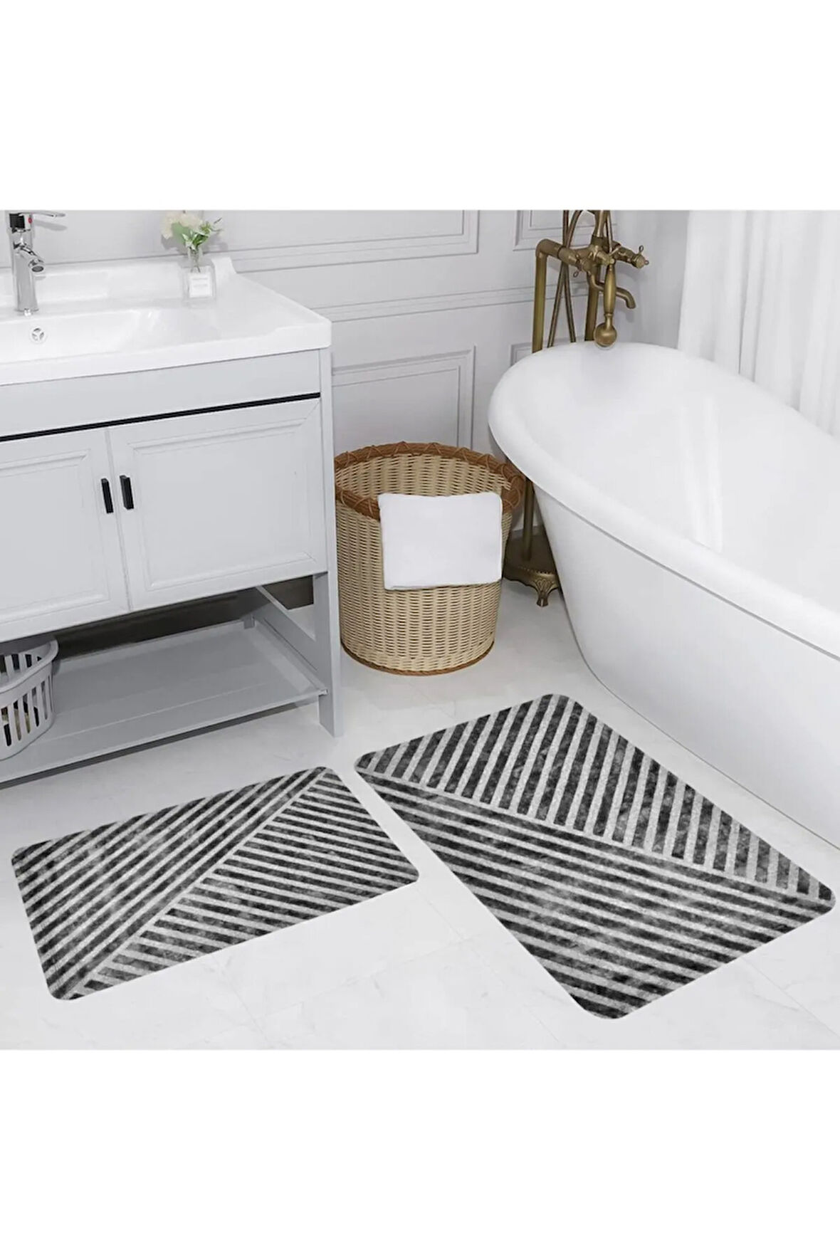 Eliana Home Dijital Baskı 2'li Banyo Paspas Takımı  LNA5137 100x60 ve 60x50 cm