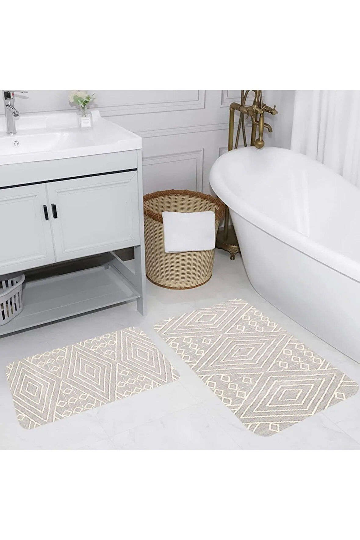 Eliana Home Dijital Baskı 2'li Banyo Paspas Takımı  LNA5138 100x60 ve 60x50 cm