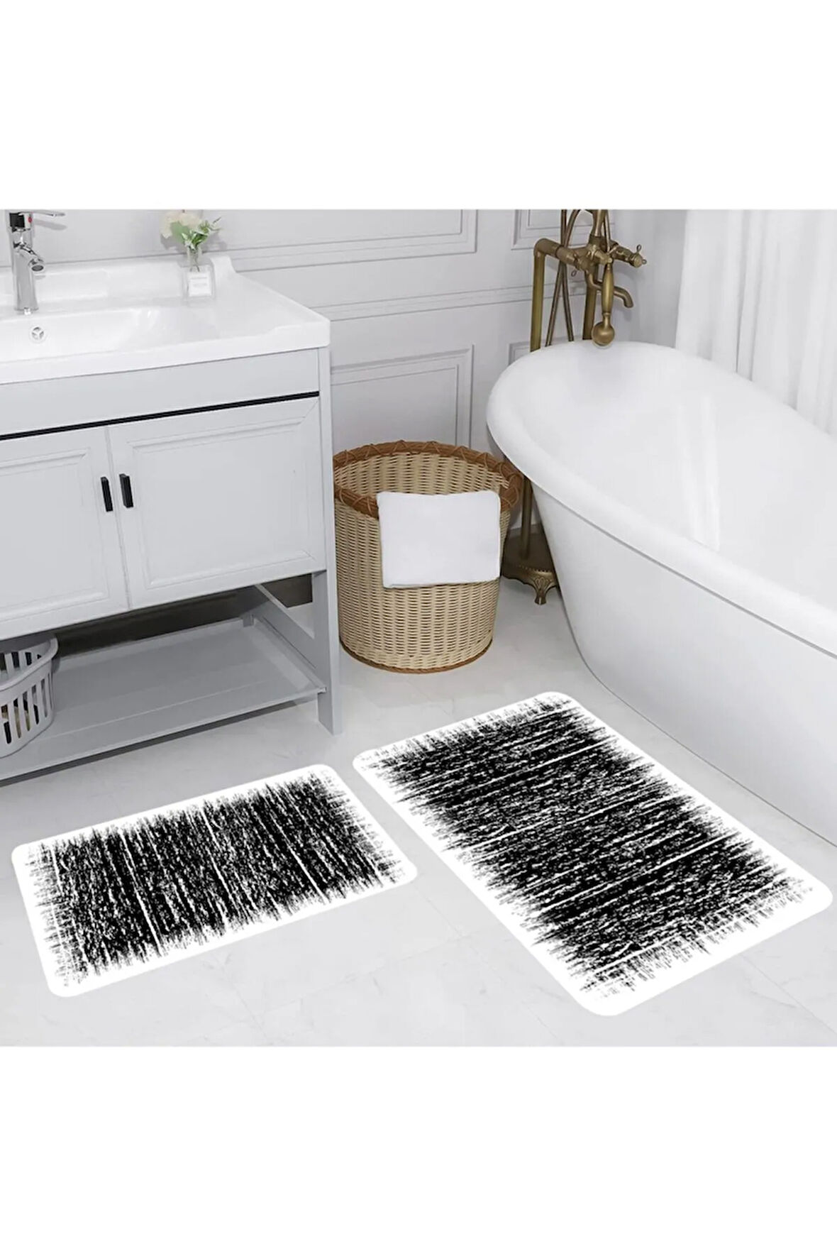 Eliana Home Dijital Baskı 2'li Banyo Paspas Takımı  LNA5148 100x60 ve 60x50 cm