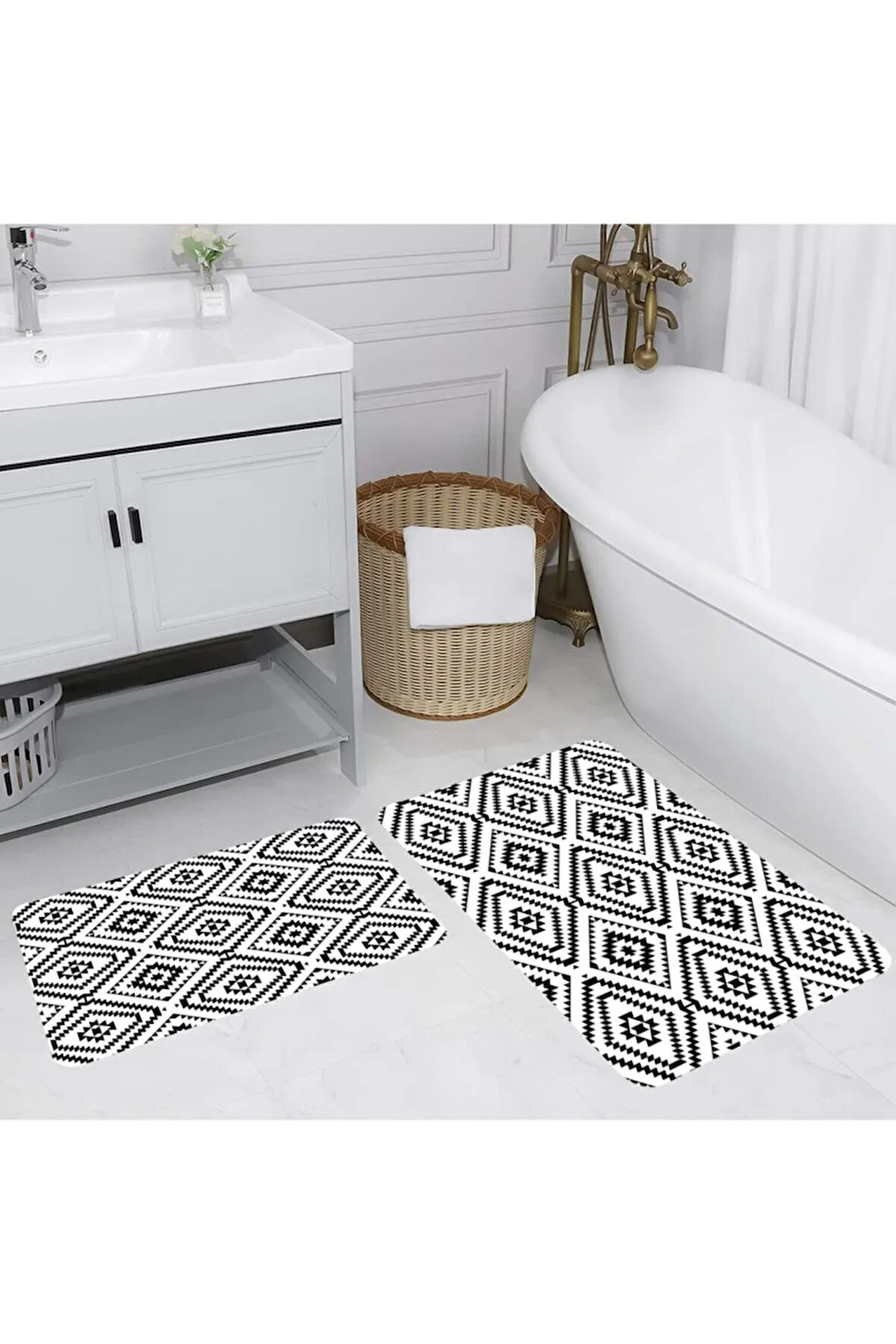 Eliana Home Dijital Baskı 2'li Banyo Paspas Takımı  LNA5149 100x60 ve 60x50 cm