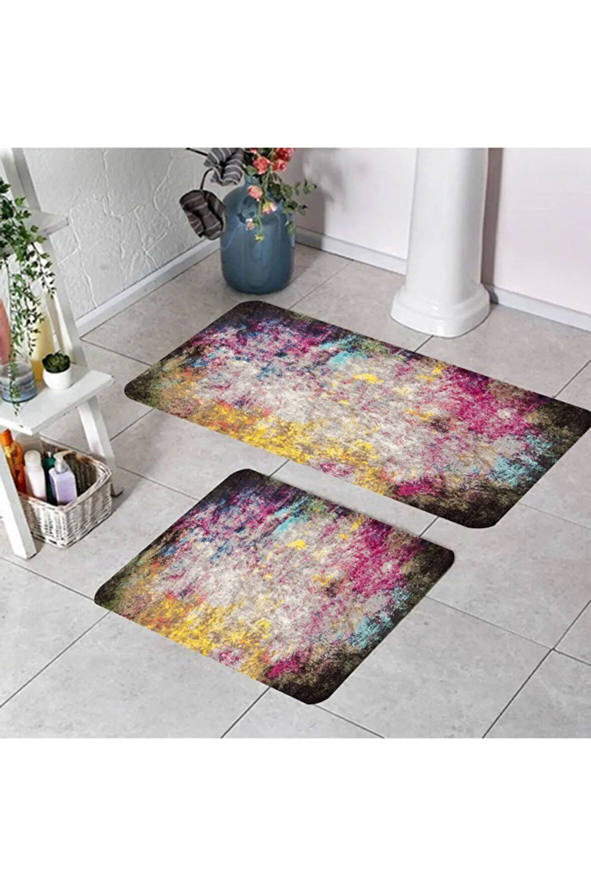 Eliana Home Dijital Baskı 2'li Banyo Paspas Takımı  LNA5160 100x60 ve 60x50 cm
