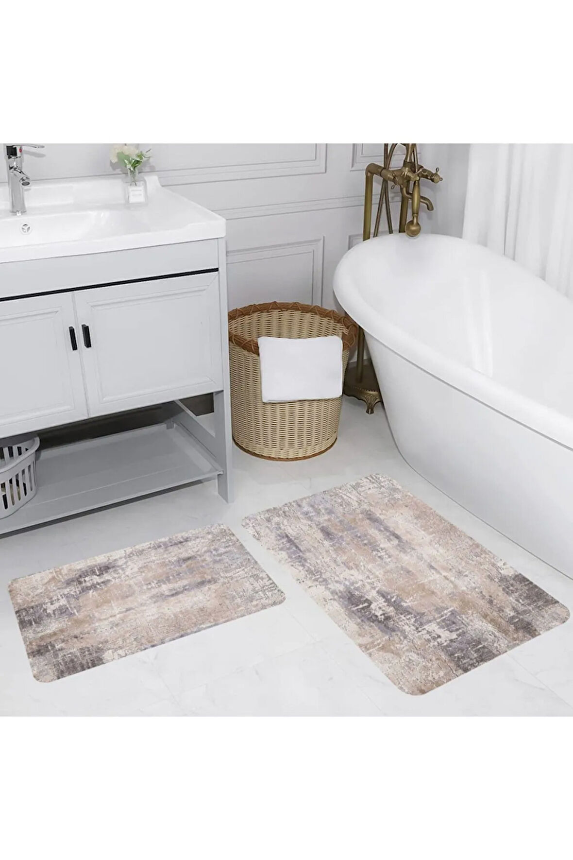 Eliana Home Dijital Baskı 2'li Banyo Paspas Takımı  LNA5165 100x60 ve 60x50 cm