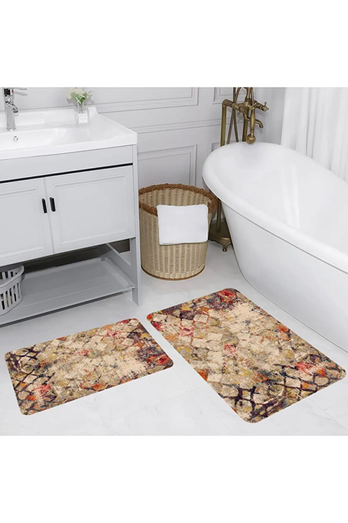 Eliana Home Dijital Baskı 2'li Banyo Paspas Takımı  LNA5168 100x60 ve 60x50 cm