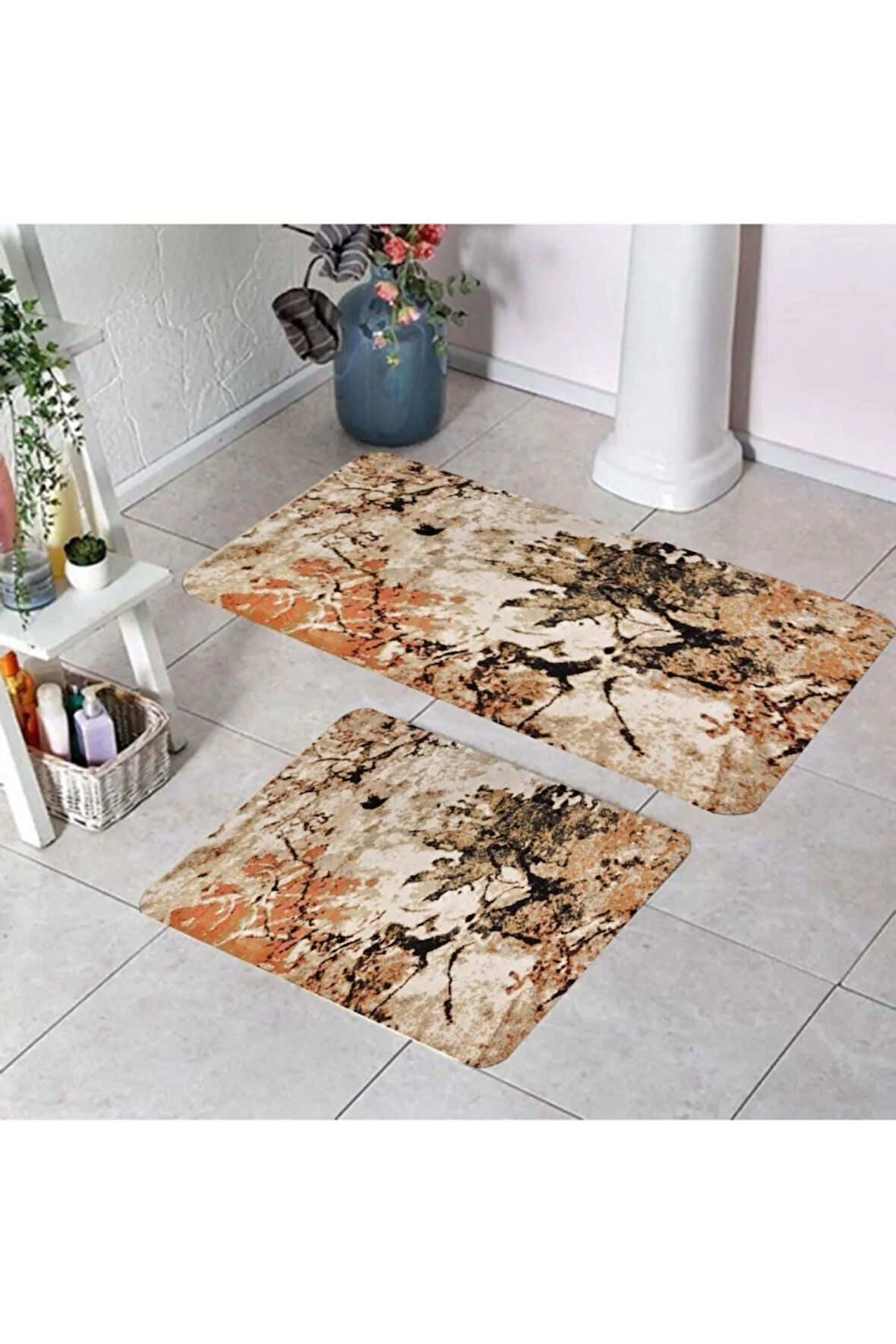 Eliana Home Dijital Baskı 2'li Banyo Paspas Takımı  LNA5196 100x60 ve 60x50 cm