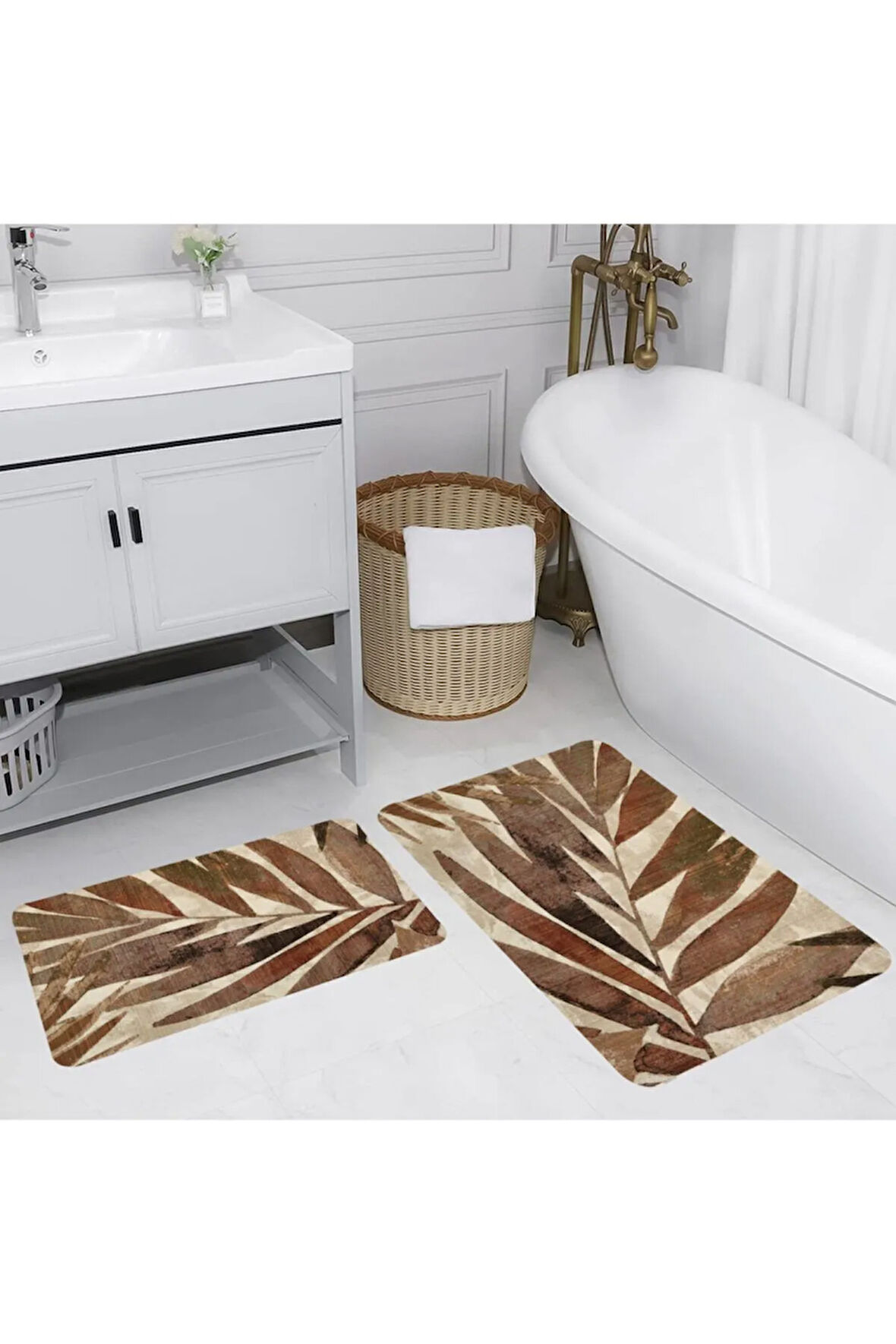 Eliana Home Dijital Baskı 2'li Banyo Paspas Takımı  LNA5202 100x60 ve 60x50 cm