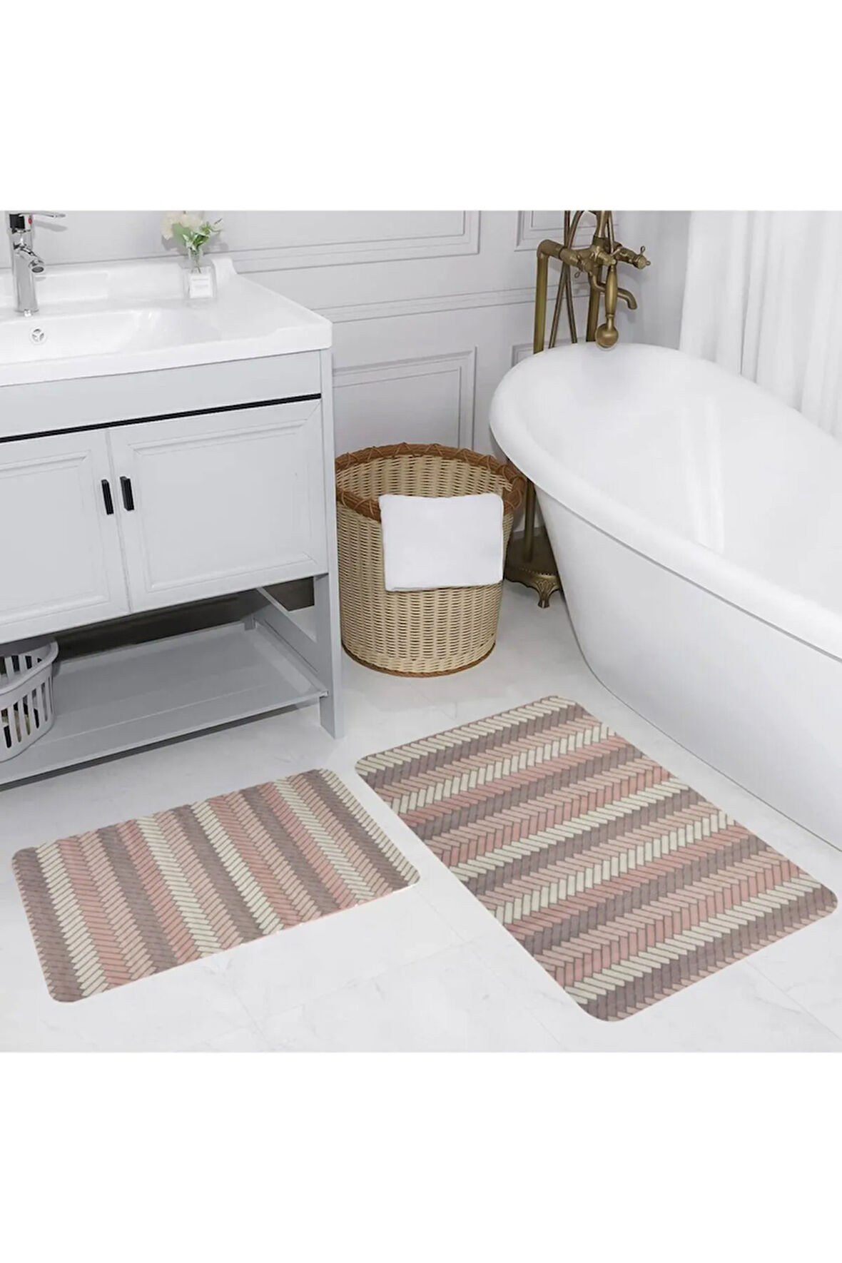 Eliana Home Dijital Baskı 2'li Banyo Paspas Takımı  LNA5203 100x60 ve 60x50 cm