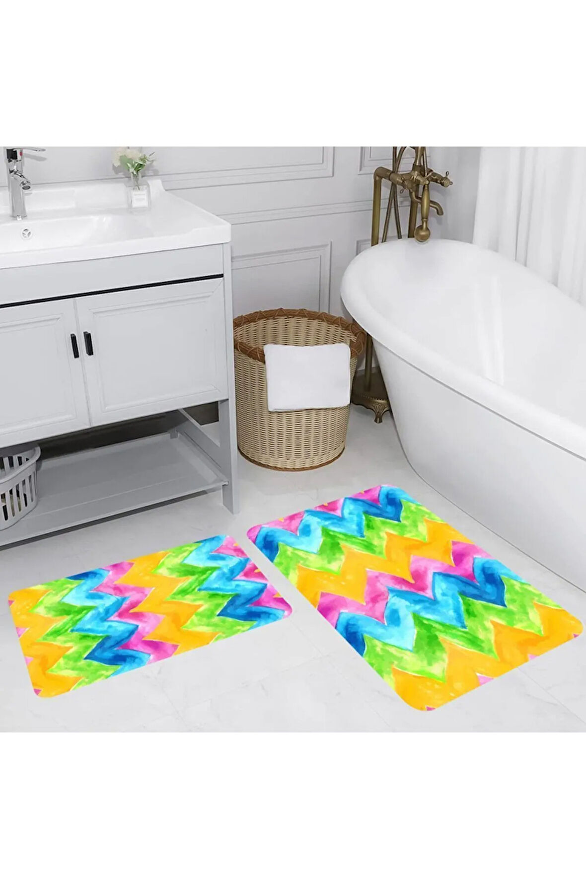 Eliana Home Dijital Baskı 2'li Banyo Paspas Takımı  LNA5222 100x60 ve 60x50 cm