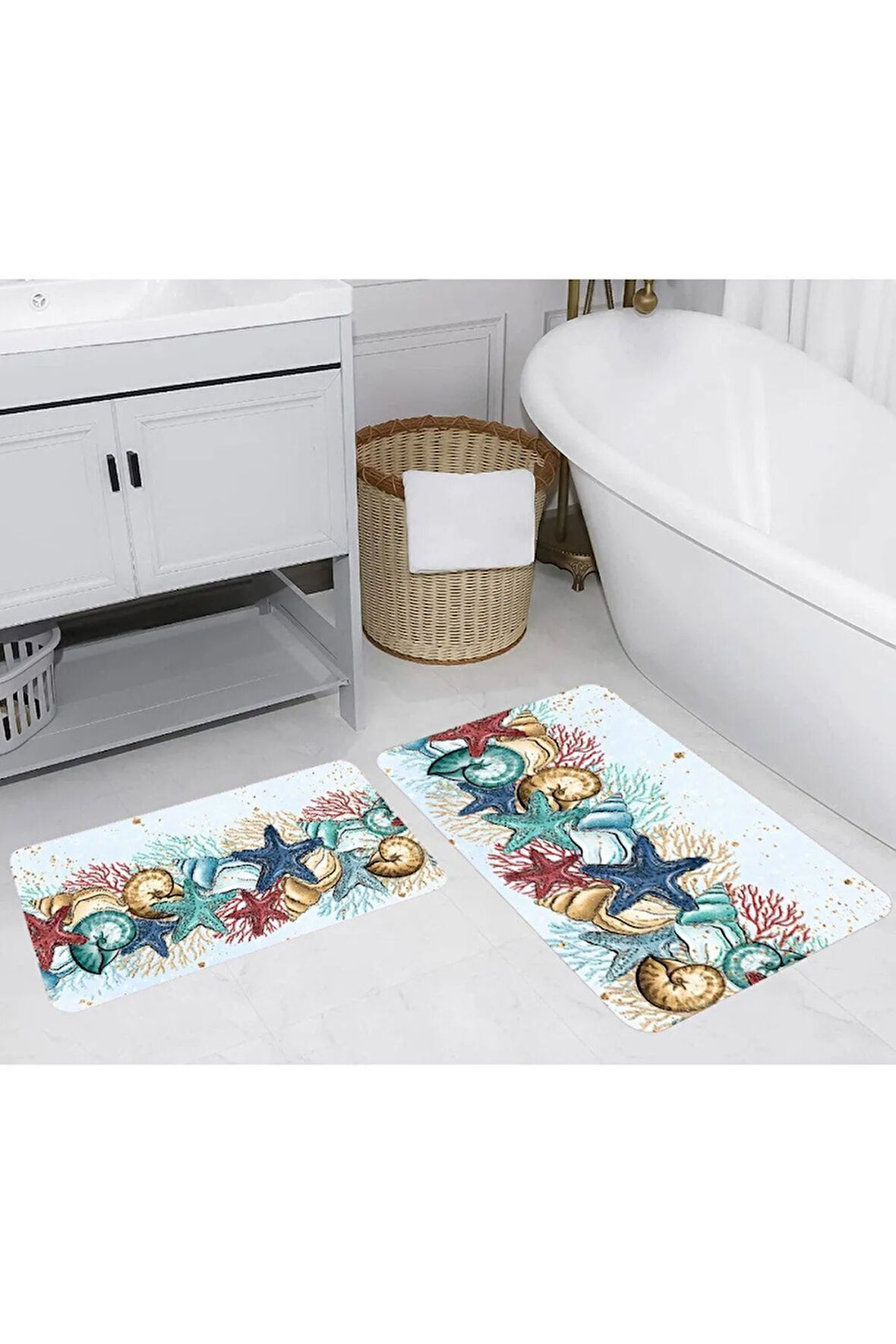 Eliana Home Dijital Baskı 2'li Banyo Paspas Takımı  LNA5237 100x60 ve 60x50 cm