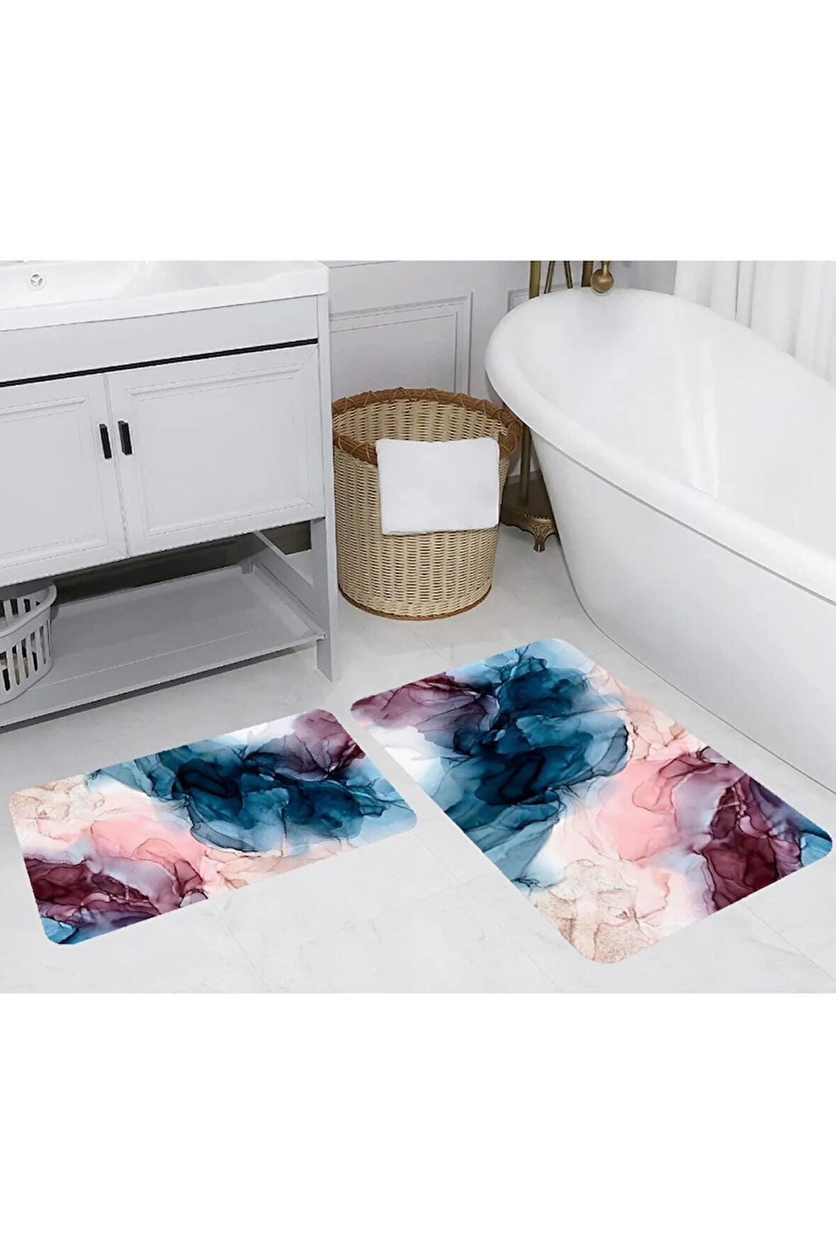 Eliana Home Dijital Baskı 2'li Banyo Paspas Takımı  LNA5253 100x60 ve 60x50 cm