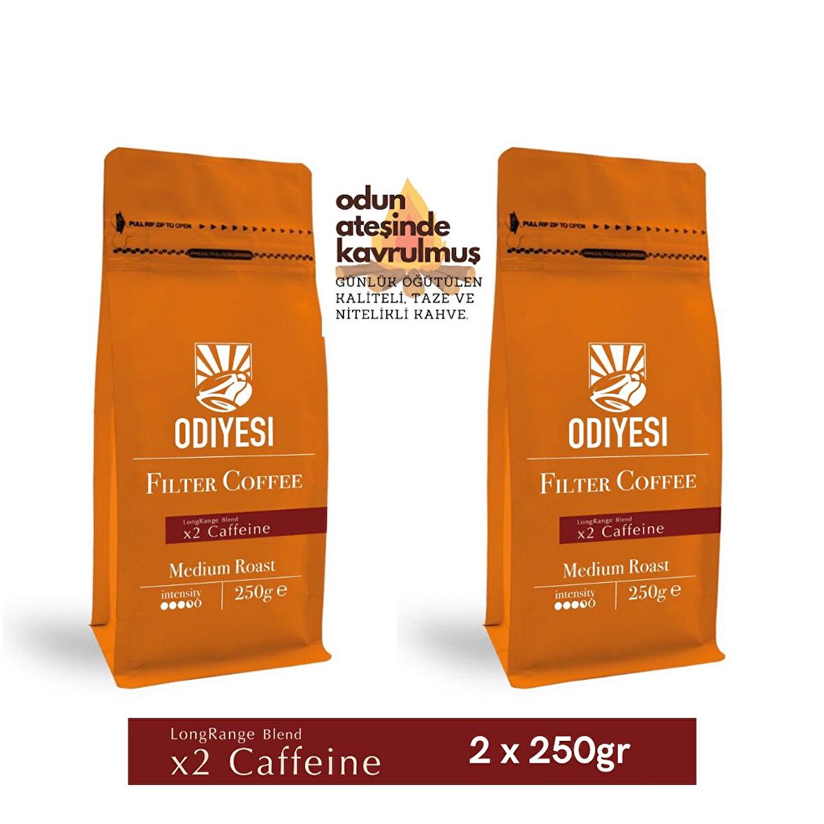 Odiyesi LongRange Yüksek Kafeinli Filtre Kahve 2x250gr