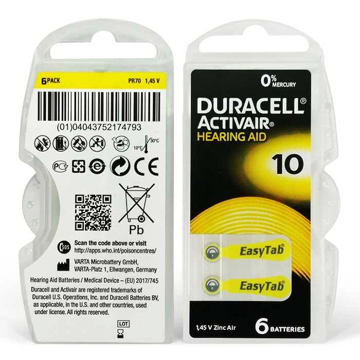 LENAY  Duracell Activair10 6'lı Kulaklık Pili