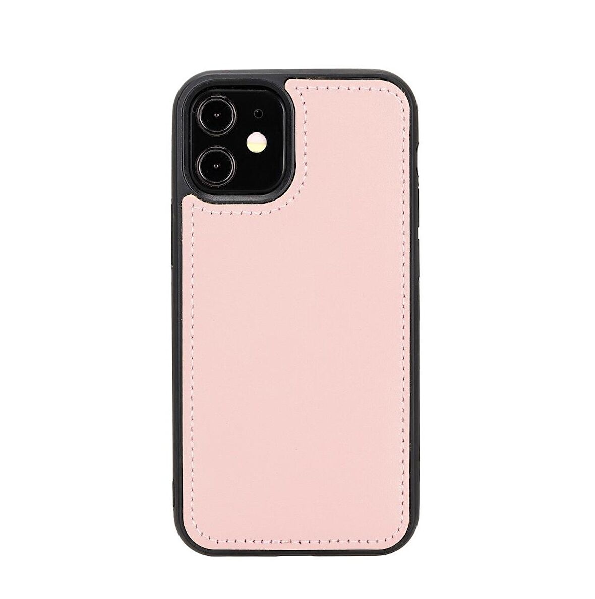 Apple iPhone 12 mini Uyumlu Deri Cüzdanlı Kılıf NU2 Pembe