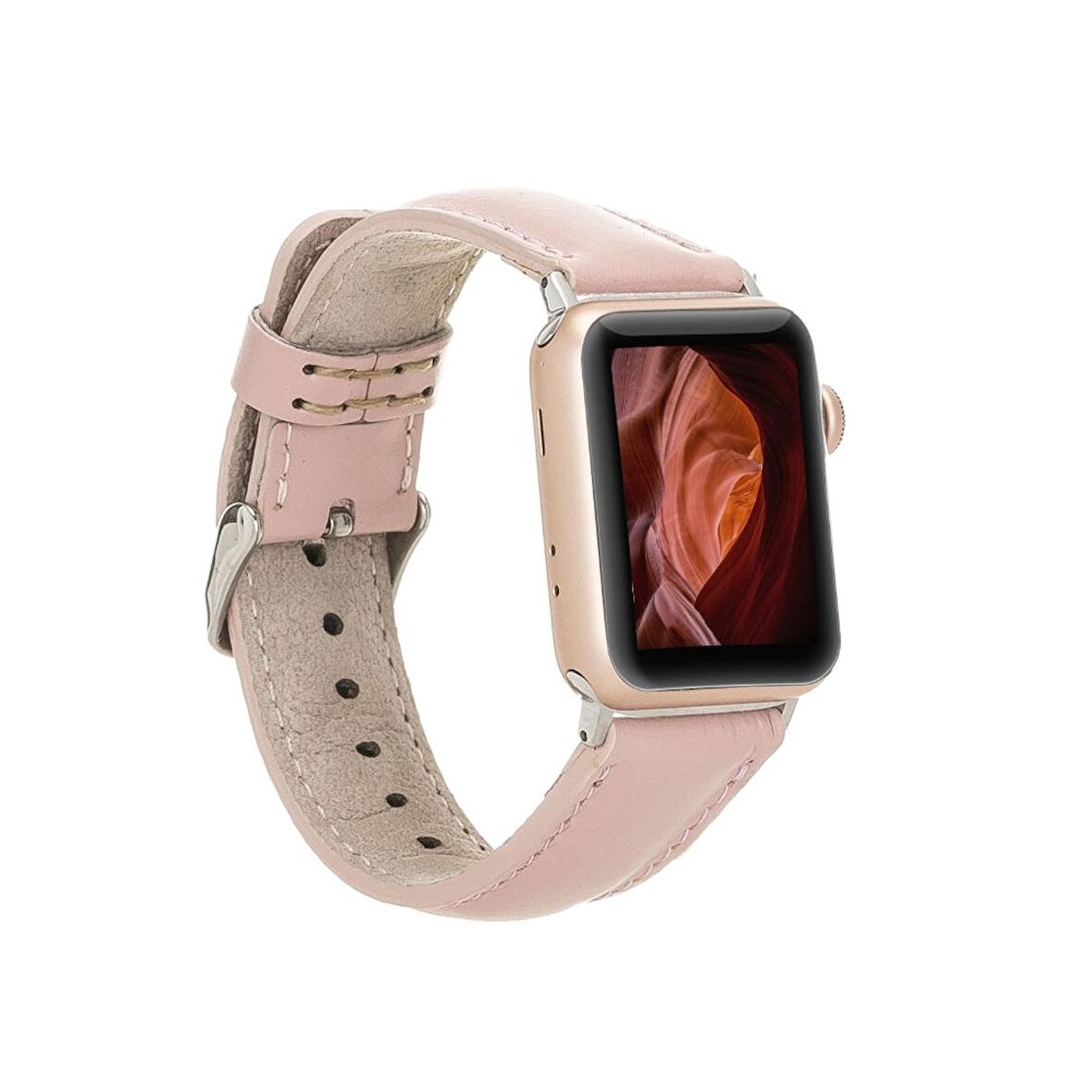 Bouletta Apple Watch Uyumlu Deri Kordon 42-44-45mm NU2 Pembe